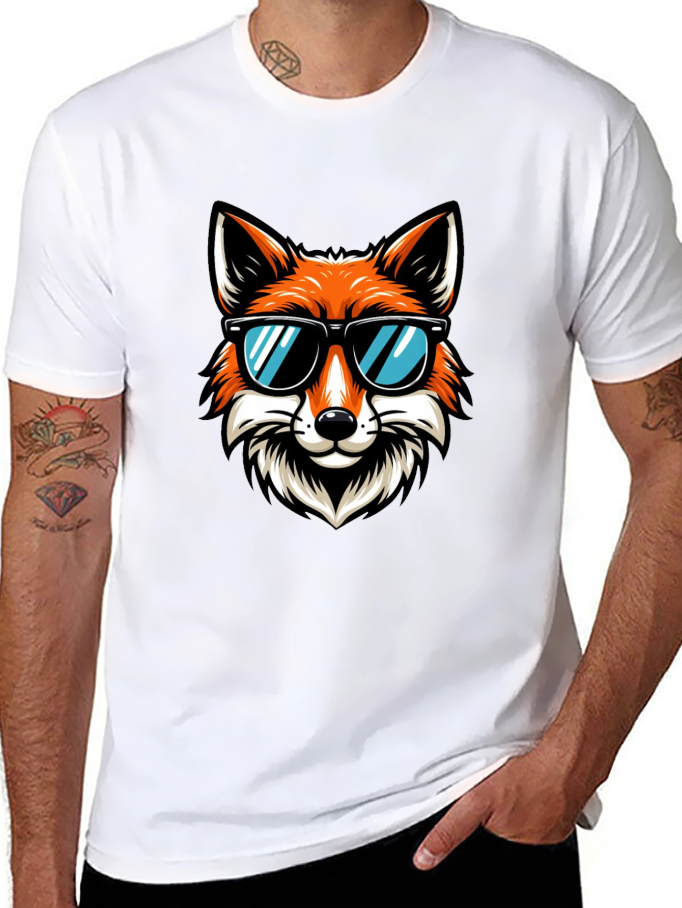 Cool Fox Graphic T-Shirt - Black Cotton Tee