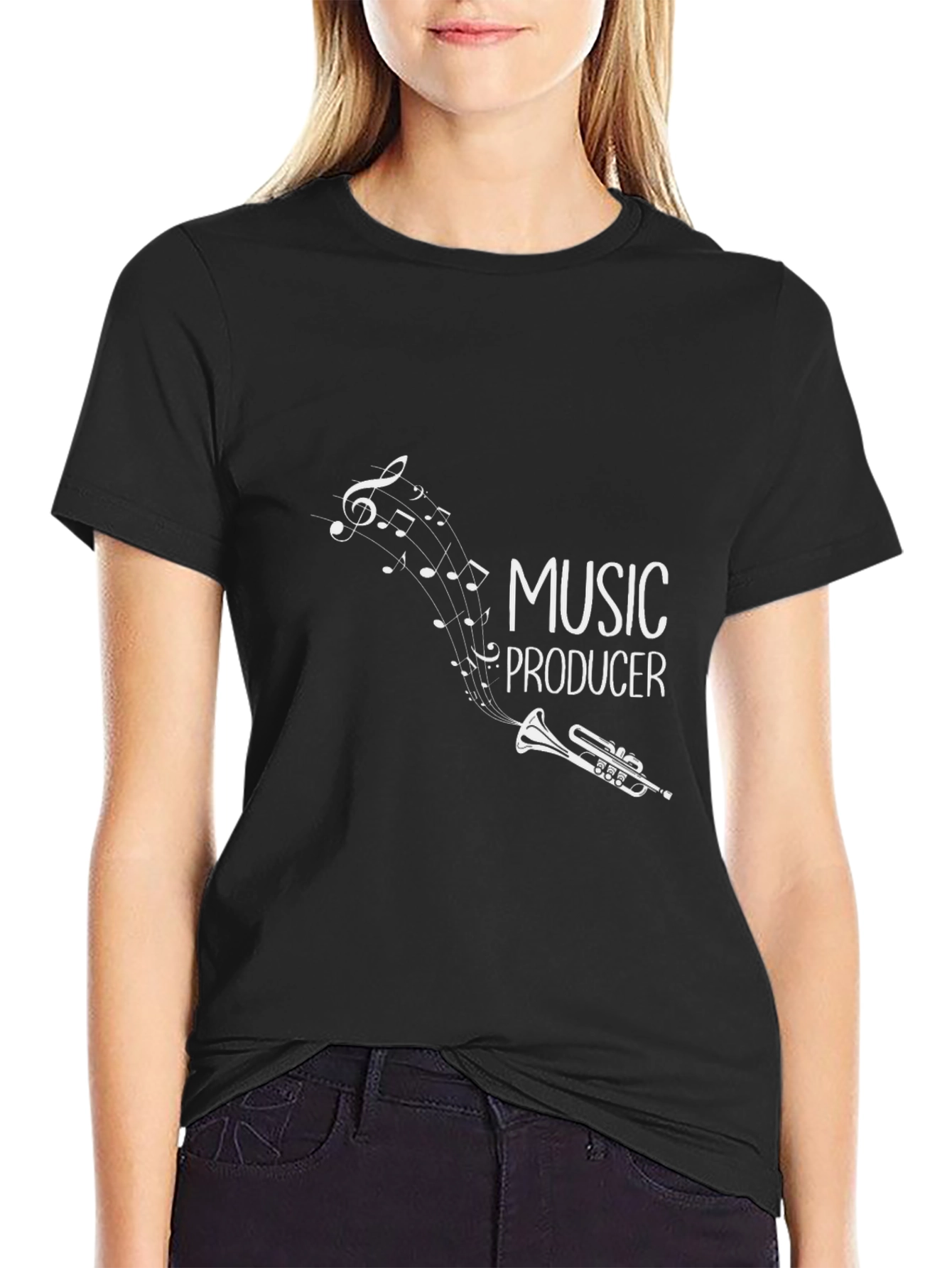 Music Producer T-Shirt - Trumpet & Notes Graphic Tee