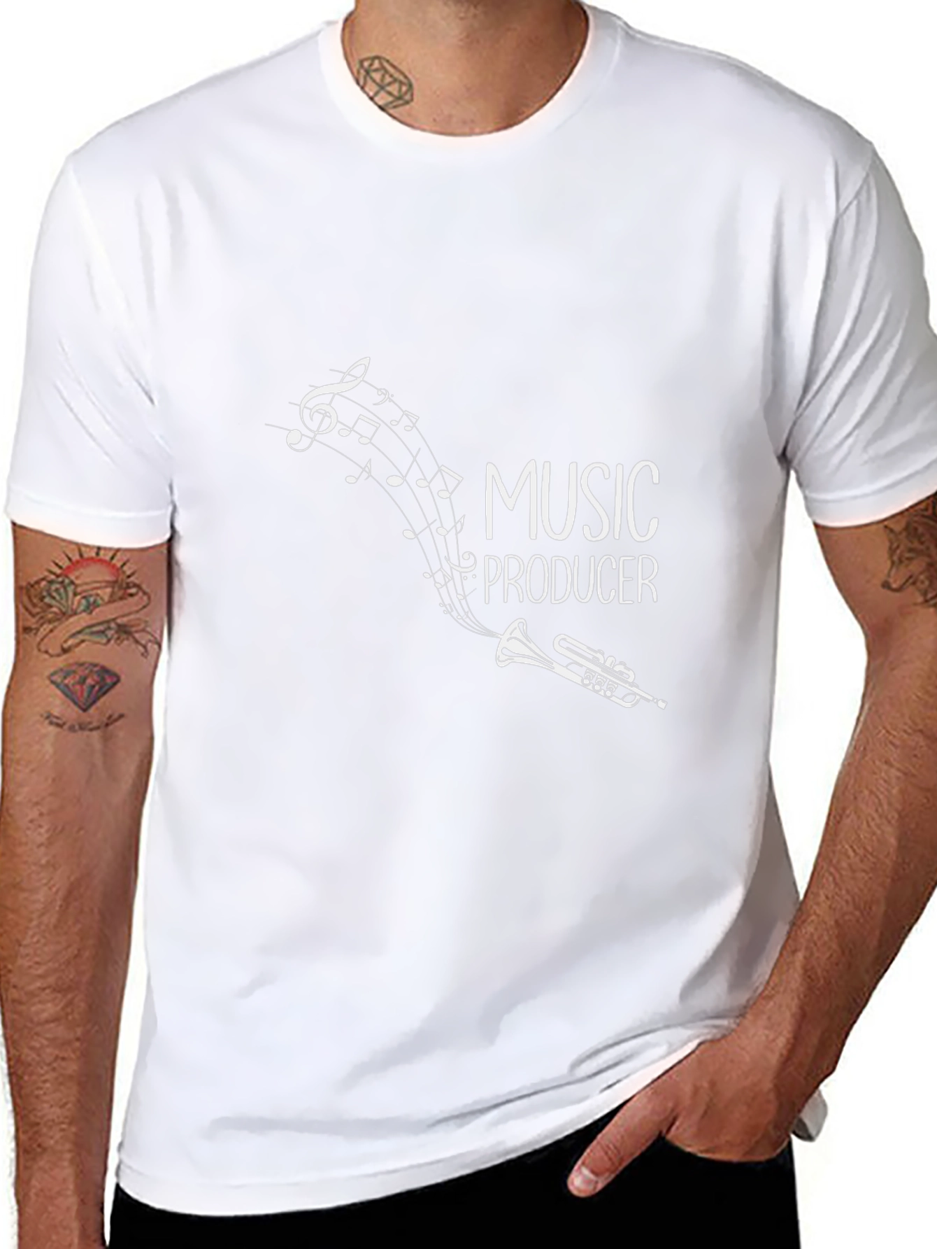 Music Producer T-Shirt - Trumpet & Notes Graphic Tee