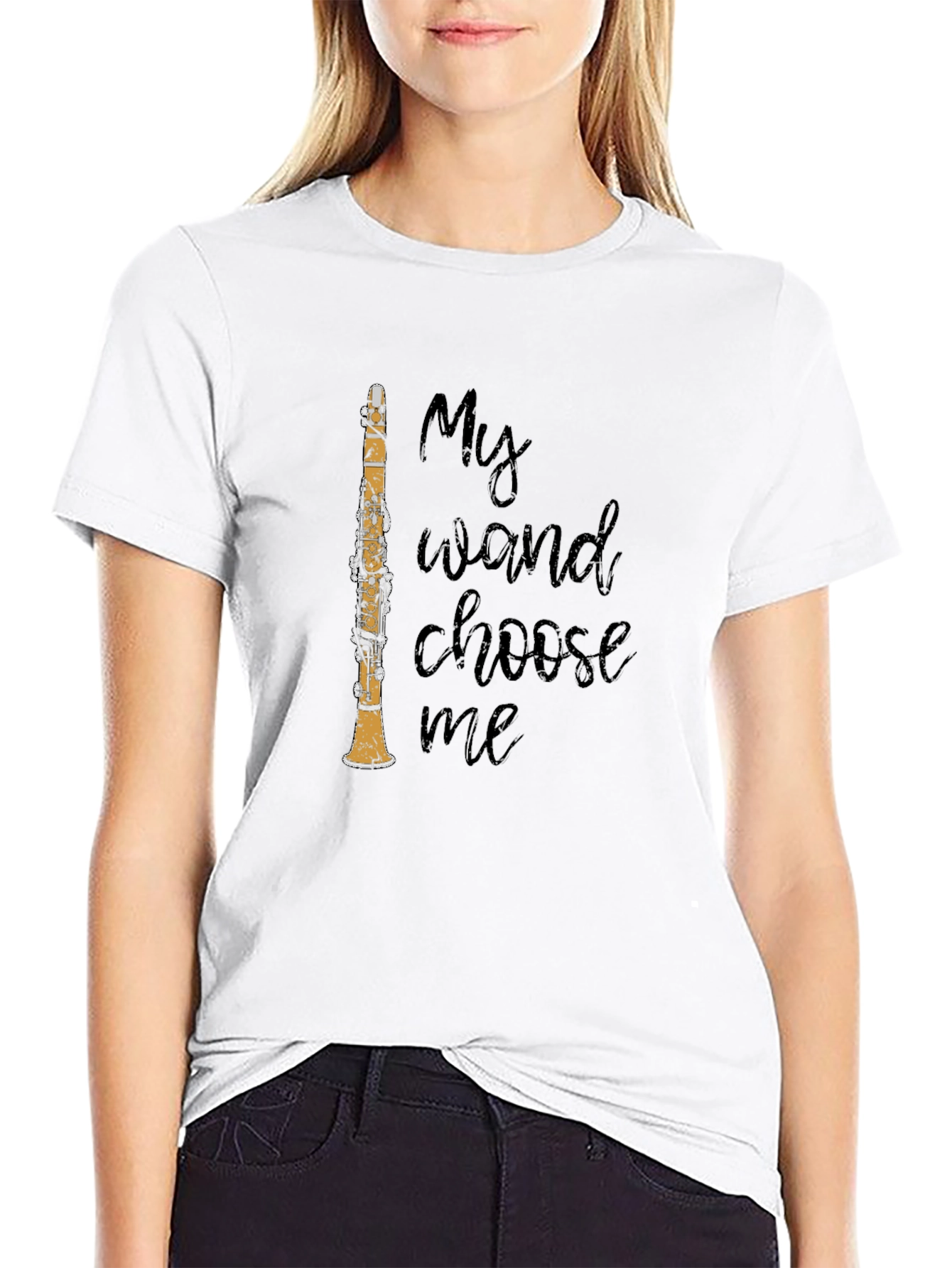 My Clarinet Wand Graphic T-Shirt - Musicians Novelty Tee