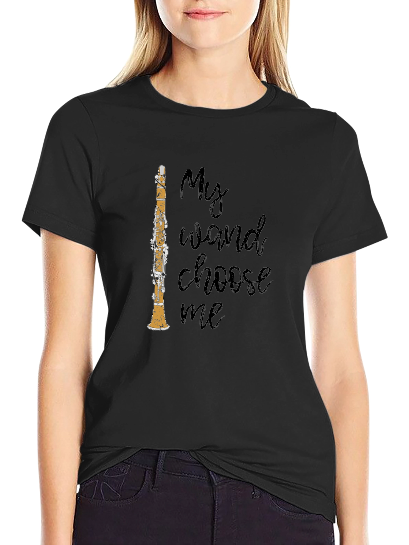 My Clarinet Wand Graphic T-Shirt - Musicians Novelty Tee