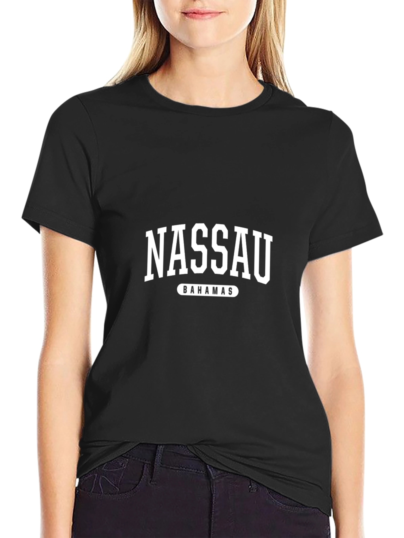 Nassau Bahamas Graphic Tee - Black Cotton T-Shirt