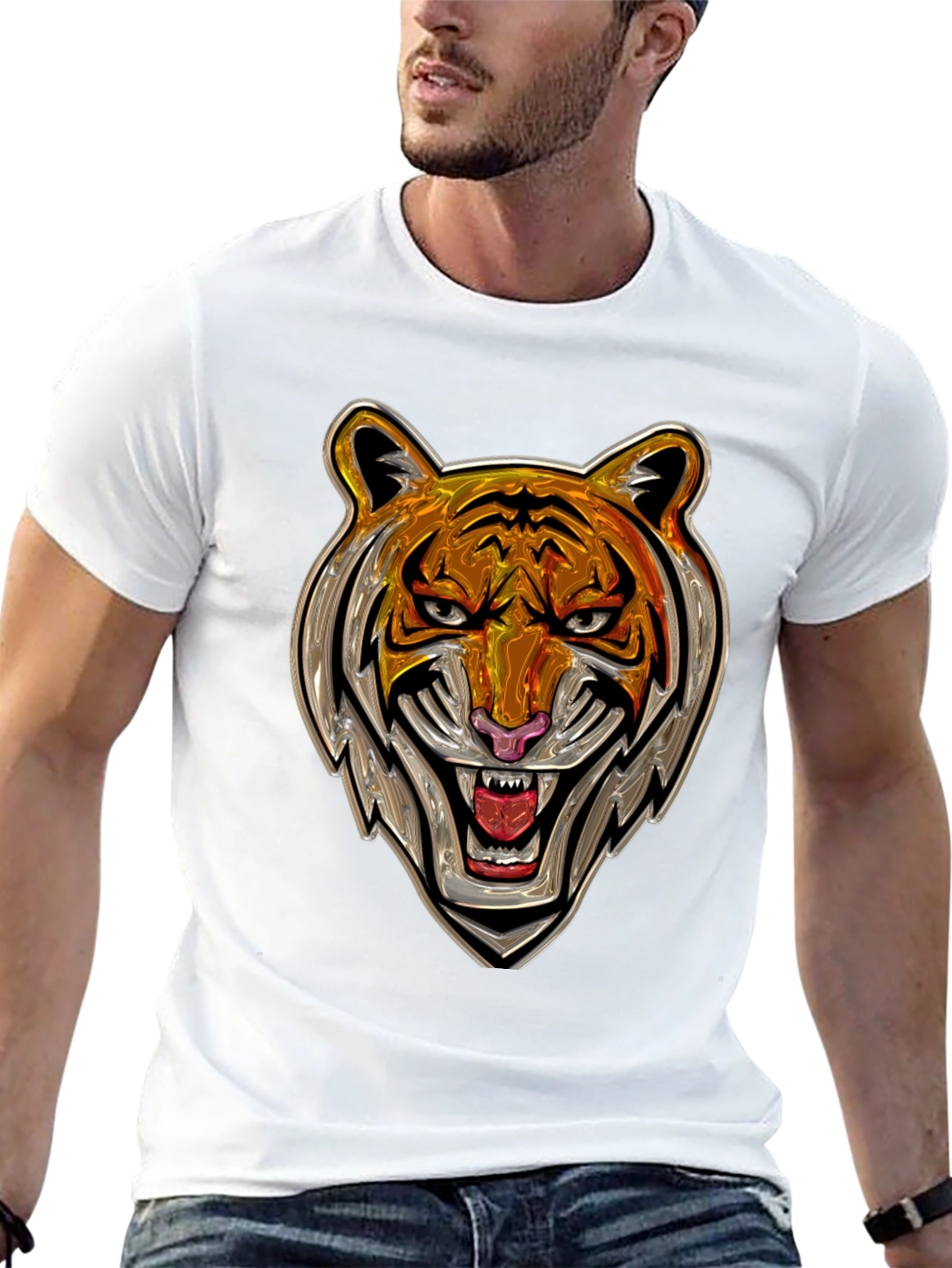 Roaring Tiger Graphic Tee - Bold Animal Print