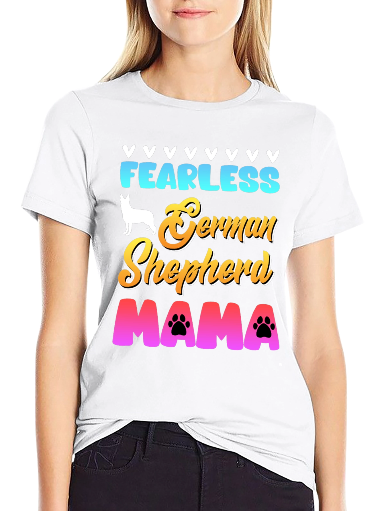 Fearless German Shepherd Mama T-Shirt