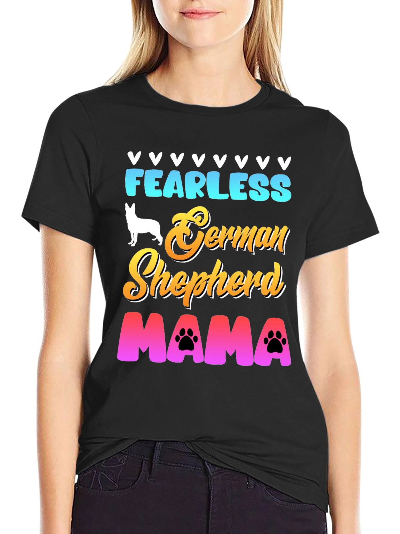 Fearless German Shepherd Mama T-Shirt