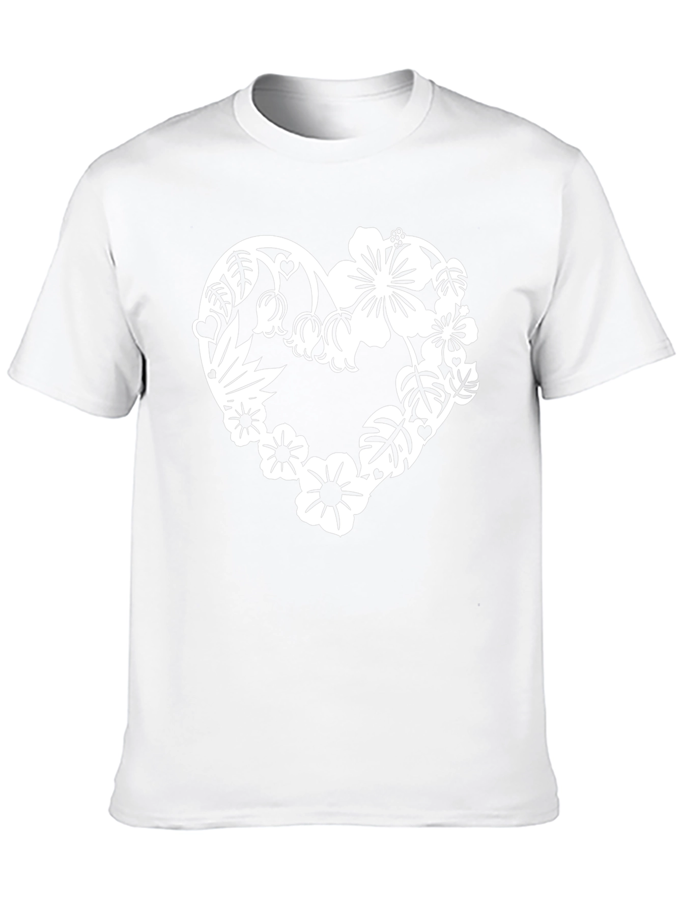 Floral Heart Graphic Tee - Stylish Black T-Shirt