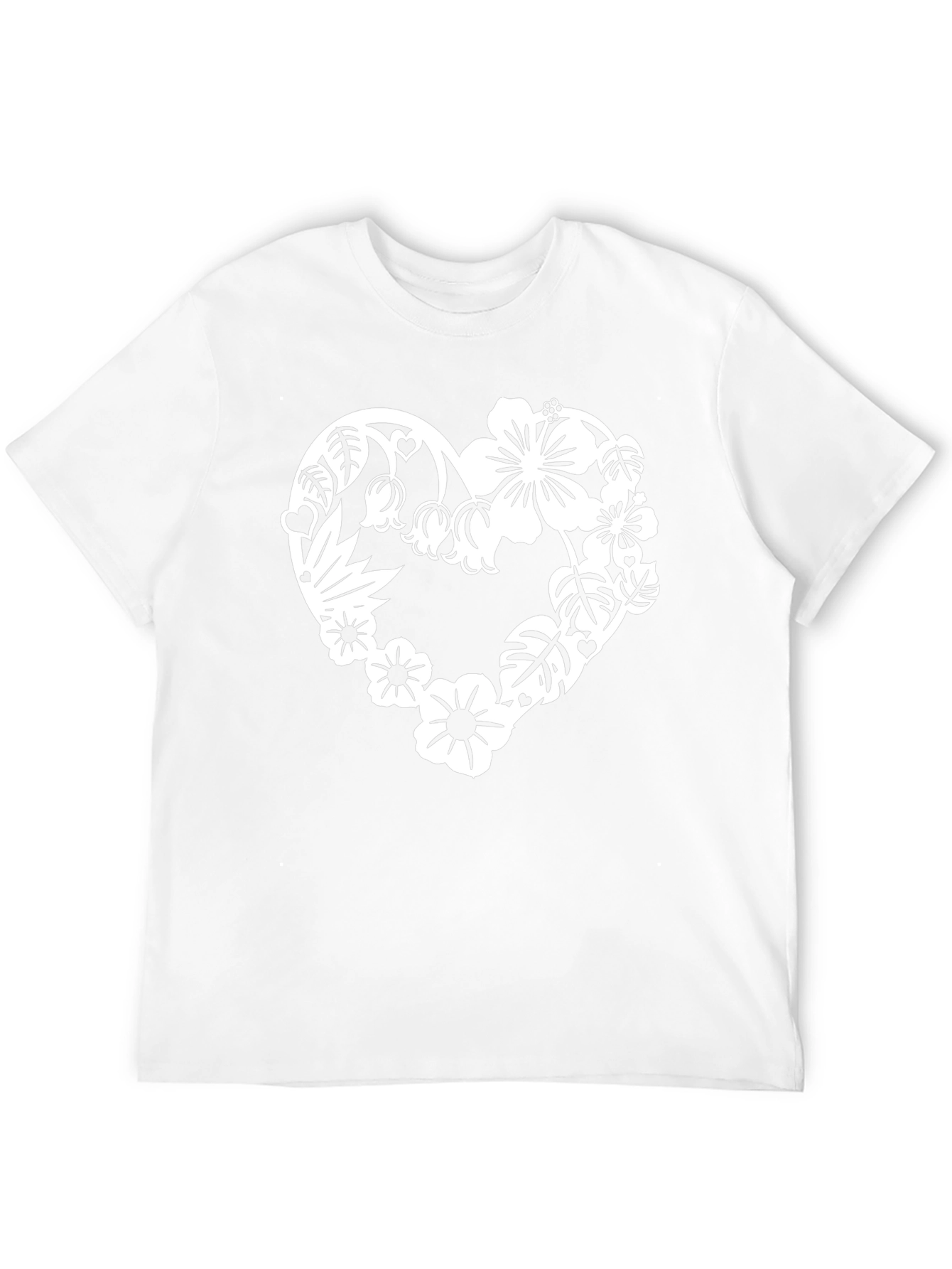 Floral Heart Graphic Tee - Stylish Black T-Shirt