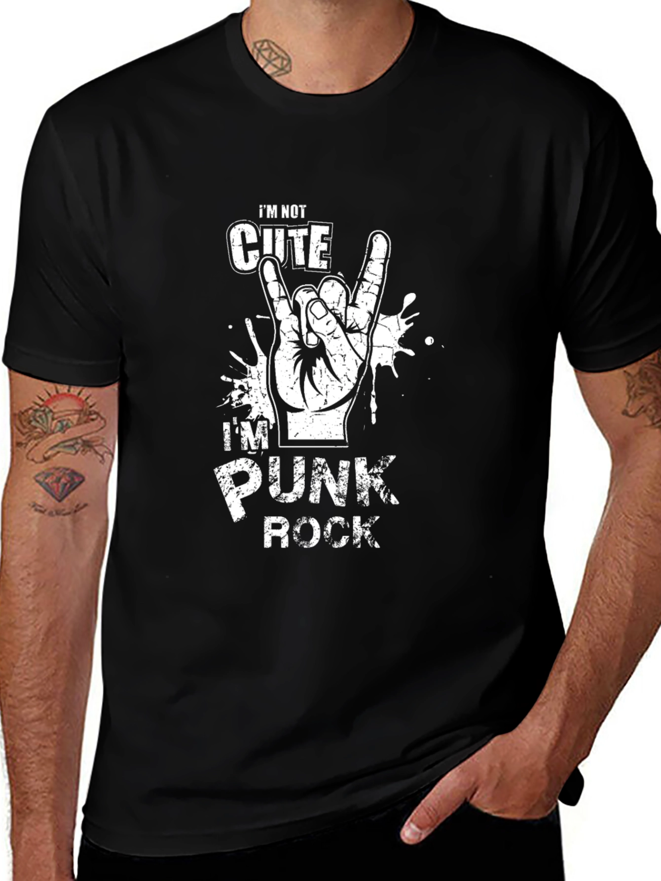 Im Not Cute Im Punk Rock Black T-Shirt