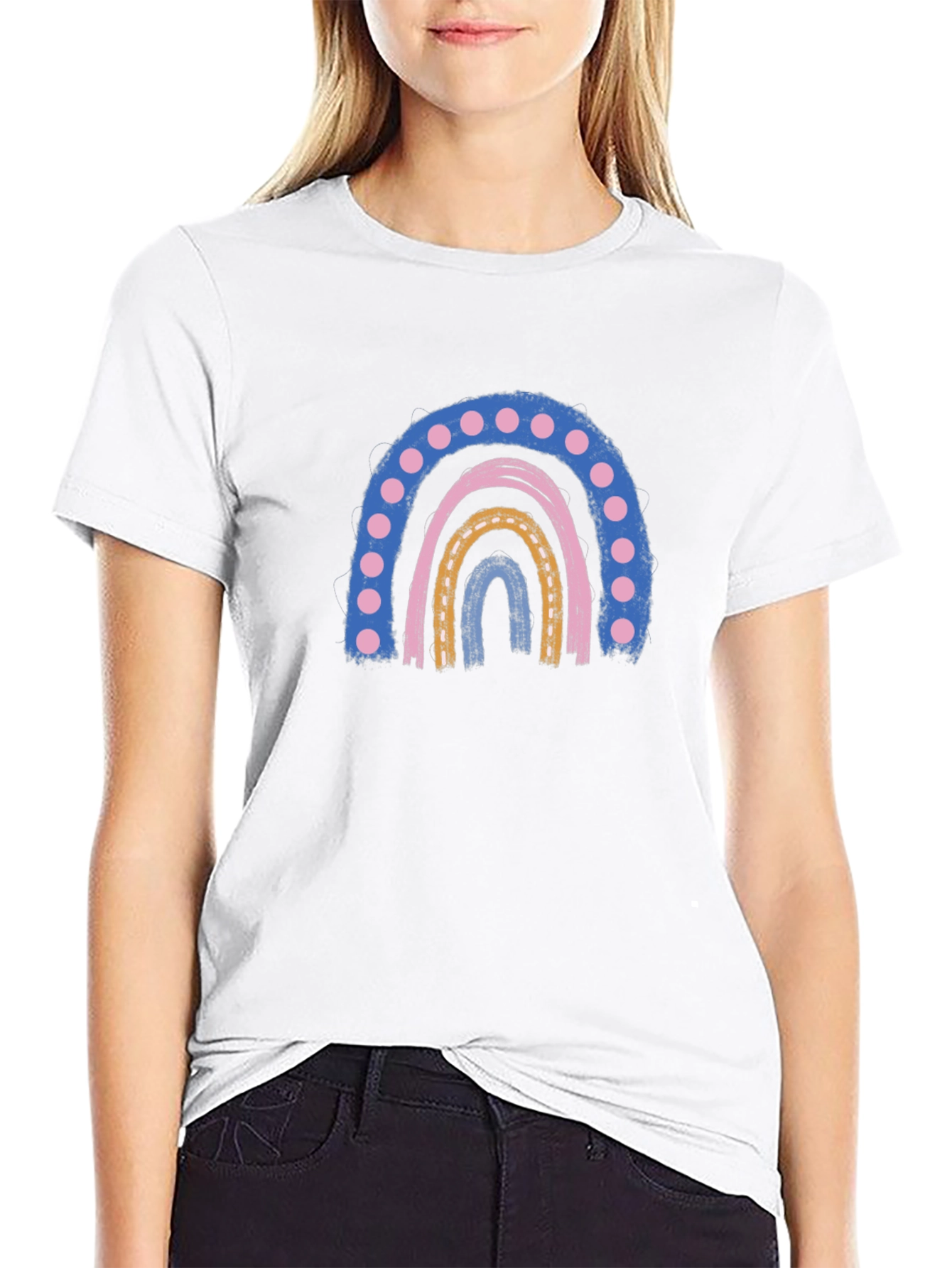 Retro Rainbow Graphic Tee - Comfort and Style