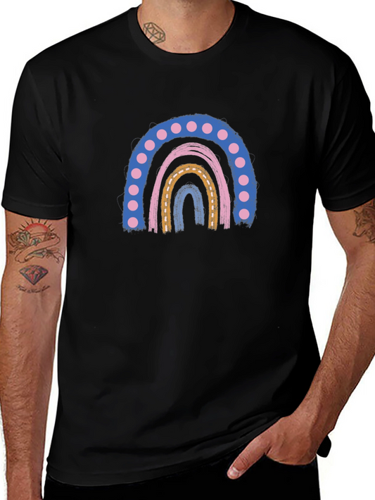 Retro Rainbow Graphic Tee - Comfort and Style