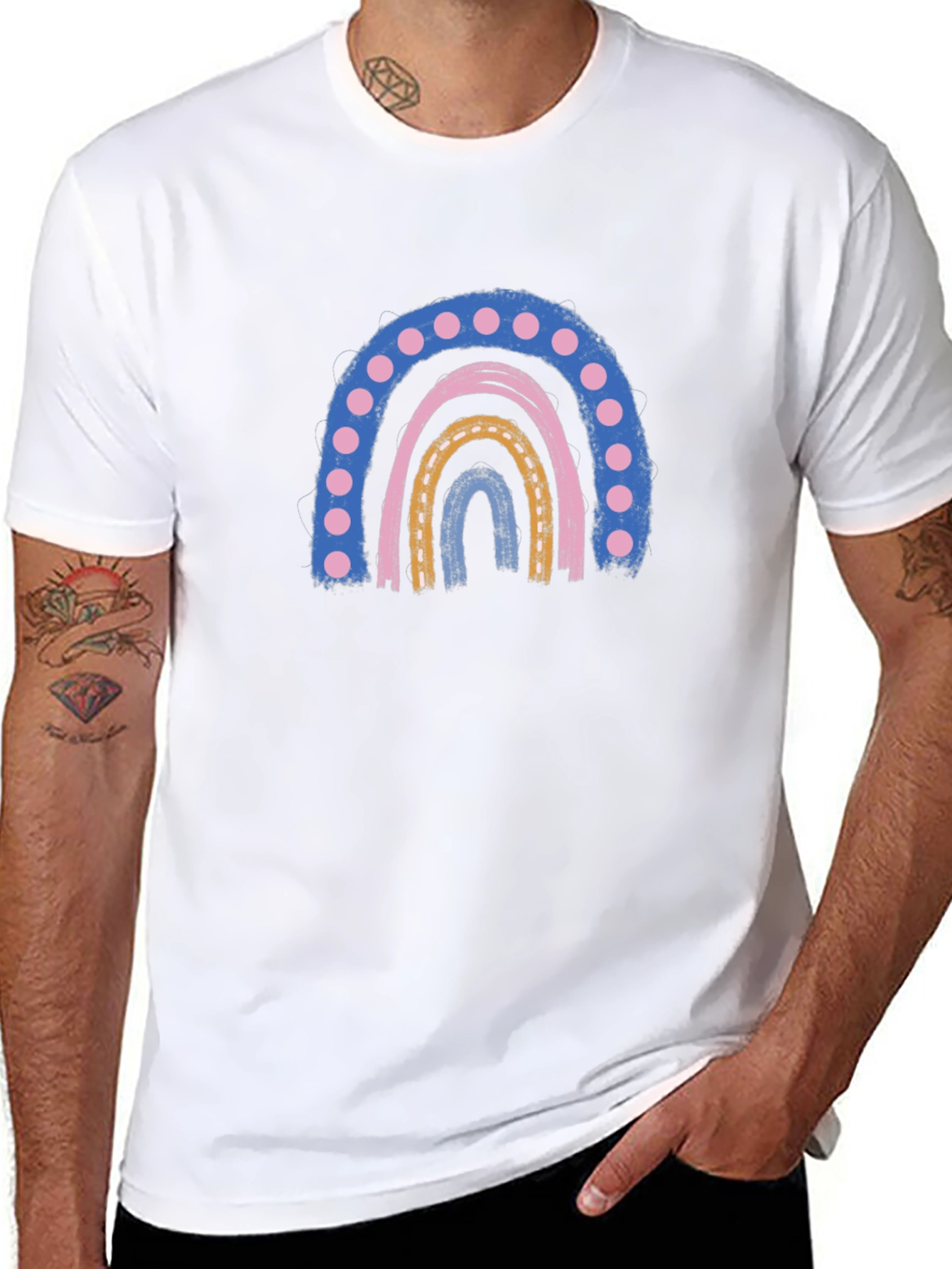 Retro Rainbow Graphic Tee - Comfort and Style