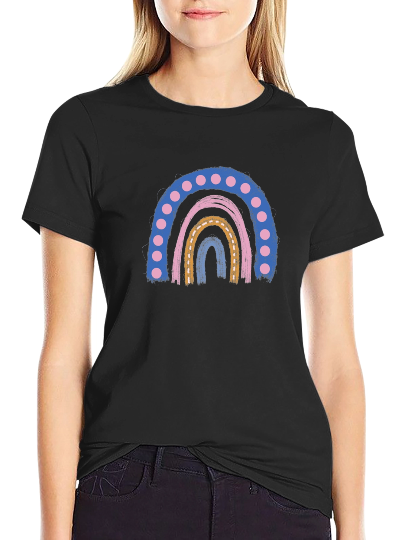 Retro Rainbow Graphic Tee - Comfort and Style
