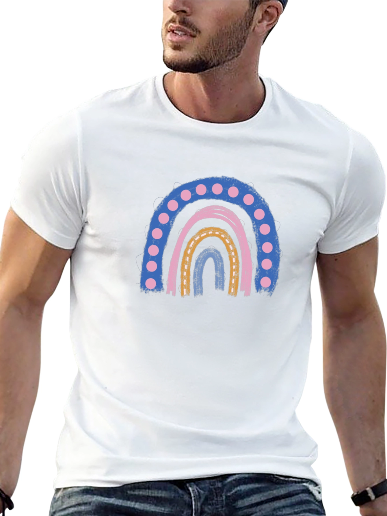 Retro Rainbow Graphic Tee - Comfort and Style