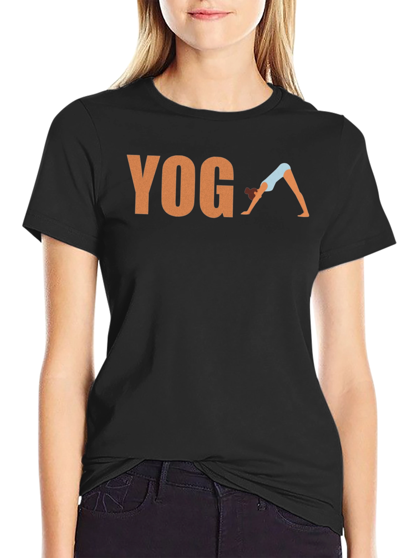 Yoga Pose Graphic T-Shirt - Black