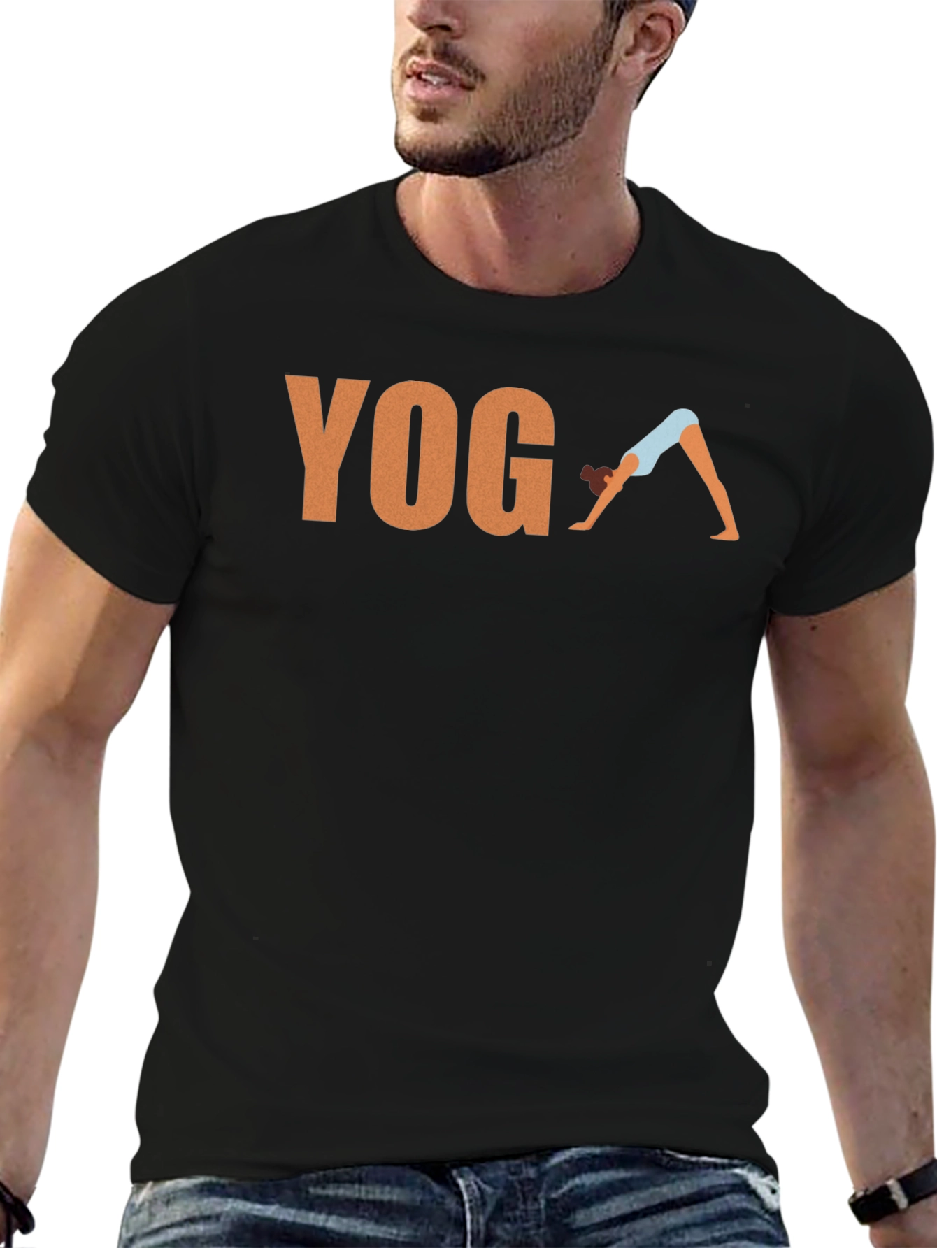 Yoga Pose Graphic T-Shirt - Black