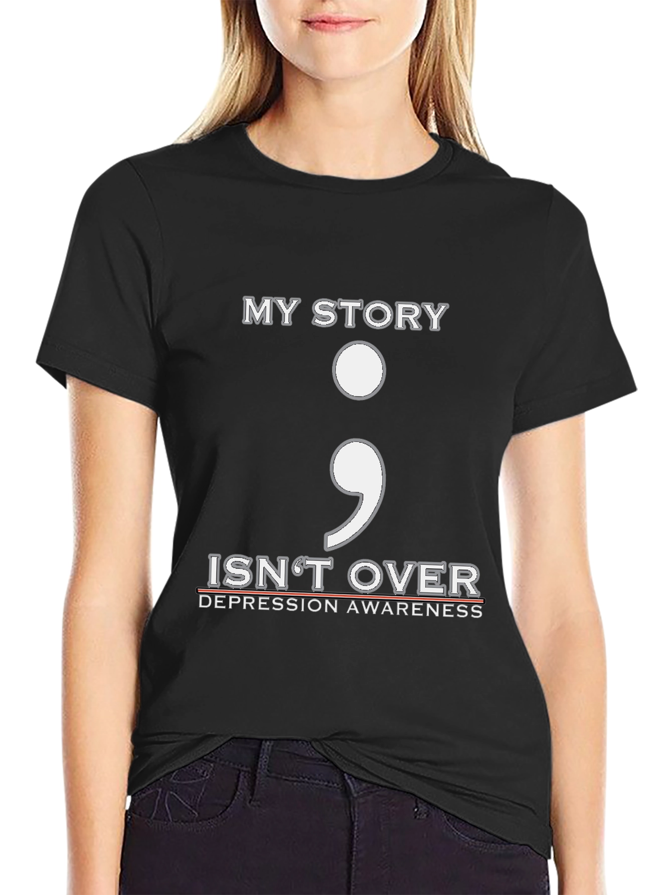 My Story Isnt Over Semicolon Depression Awareness T-Shirt