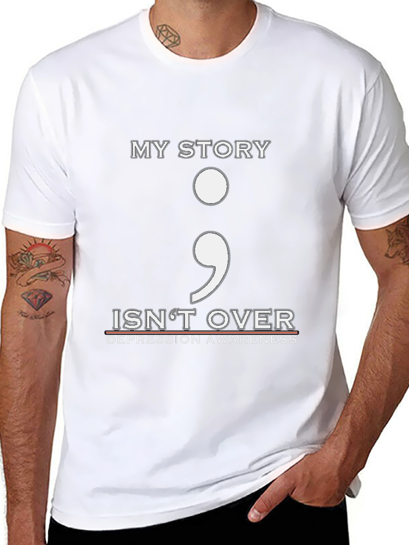 My Story Isnt Over Semicolon Depression Awareness T-Shirt