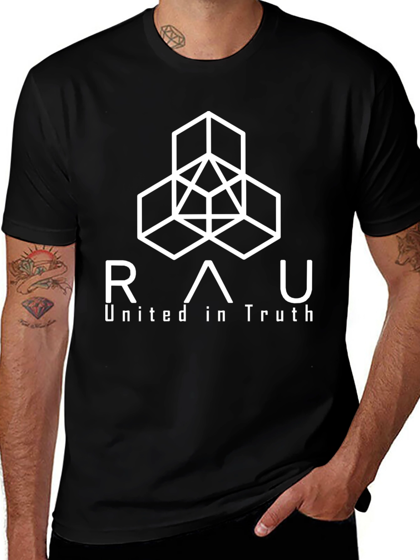 RAU United in Truth Black T-Shirt Graphic Tee