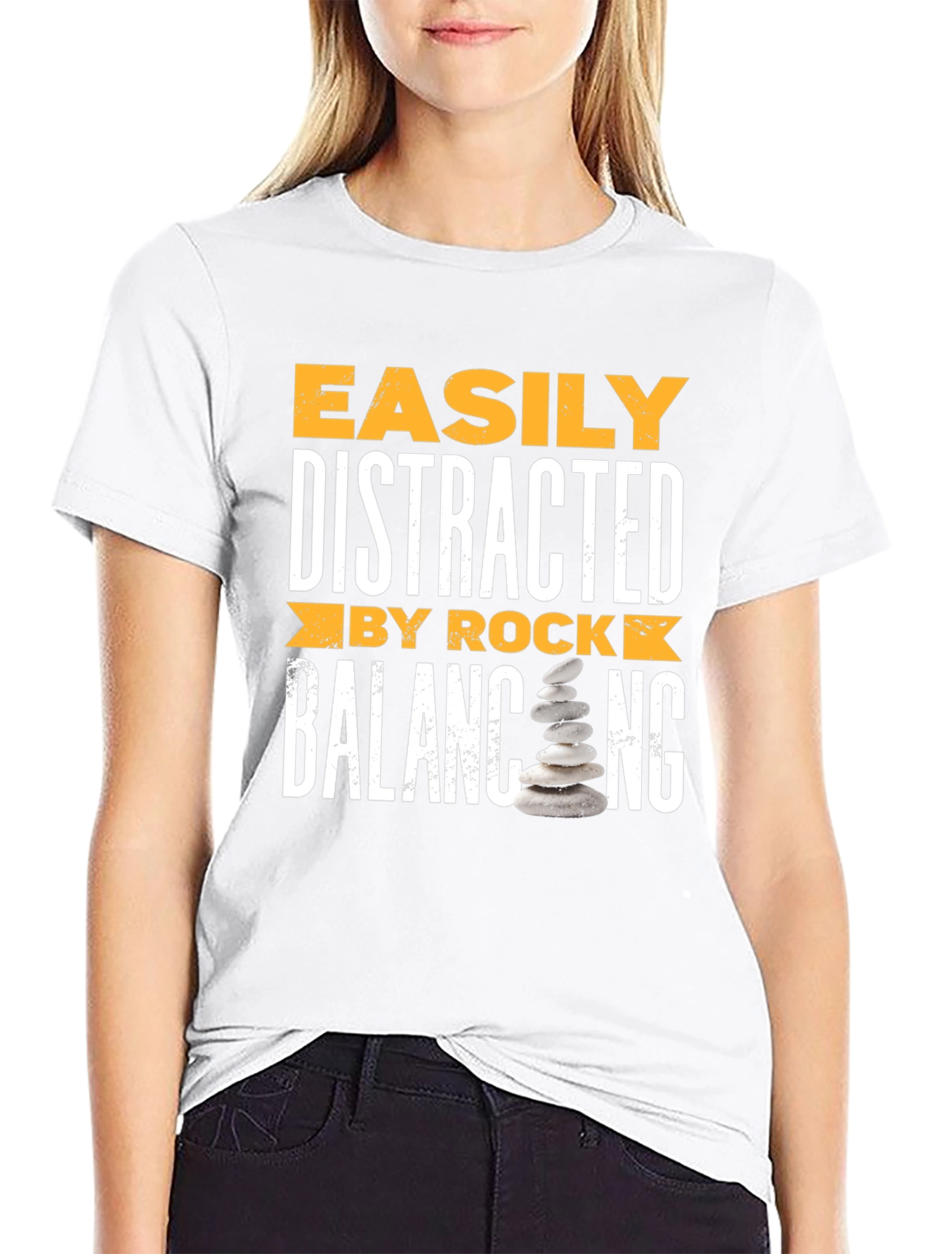 Distracted by Rock Balancing T-Shirt
