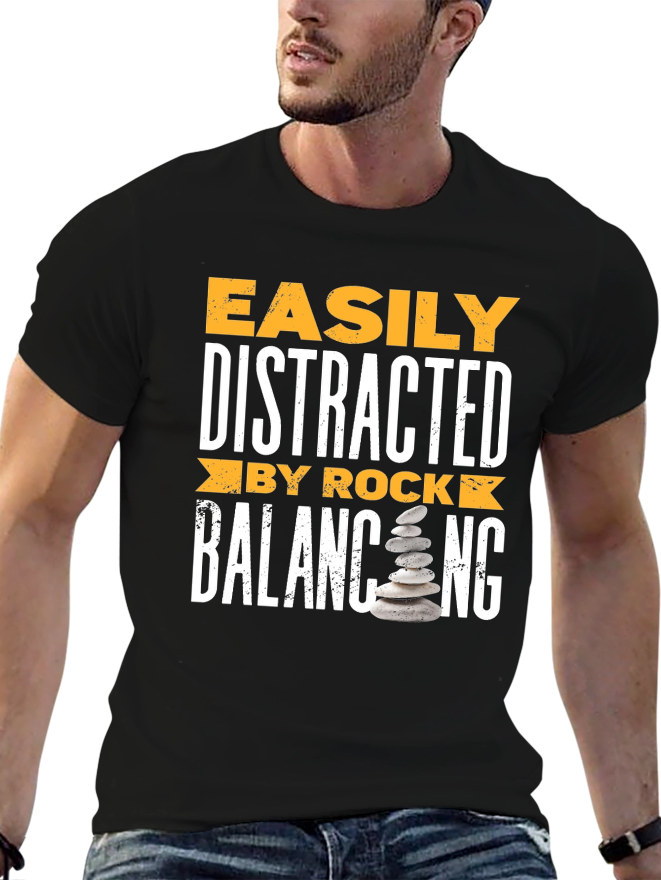 Distracted by Rock Balancing T-Shirt
