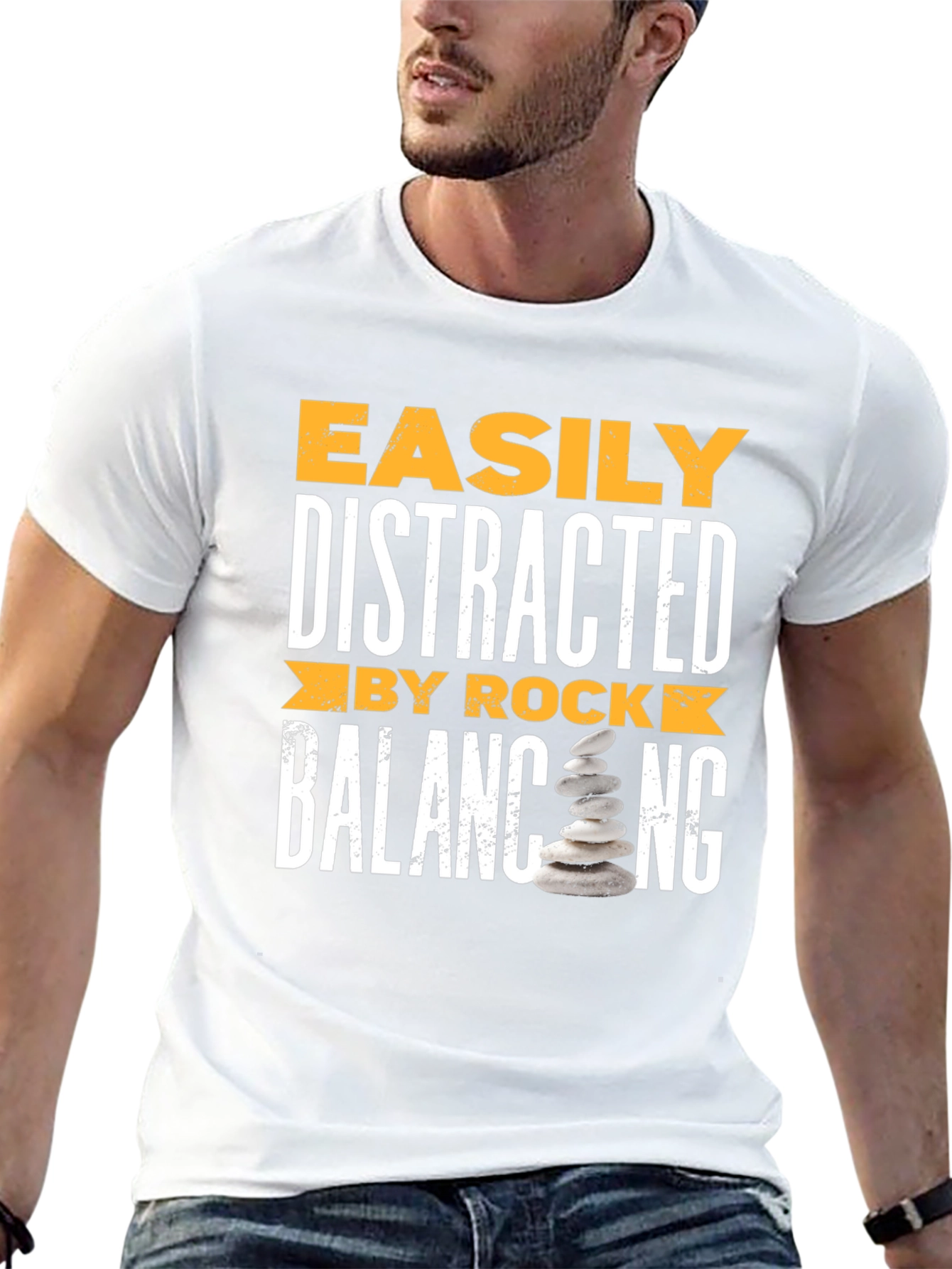 Distracted by Rock Balancing T-Shirt
