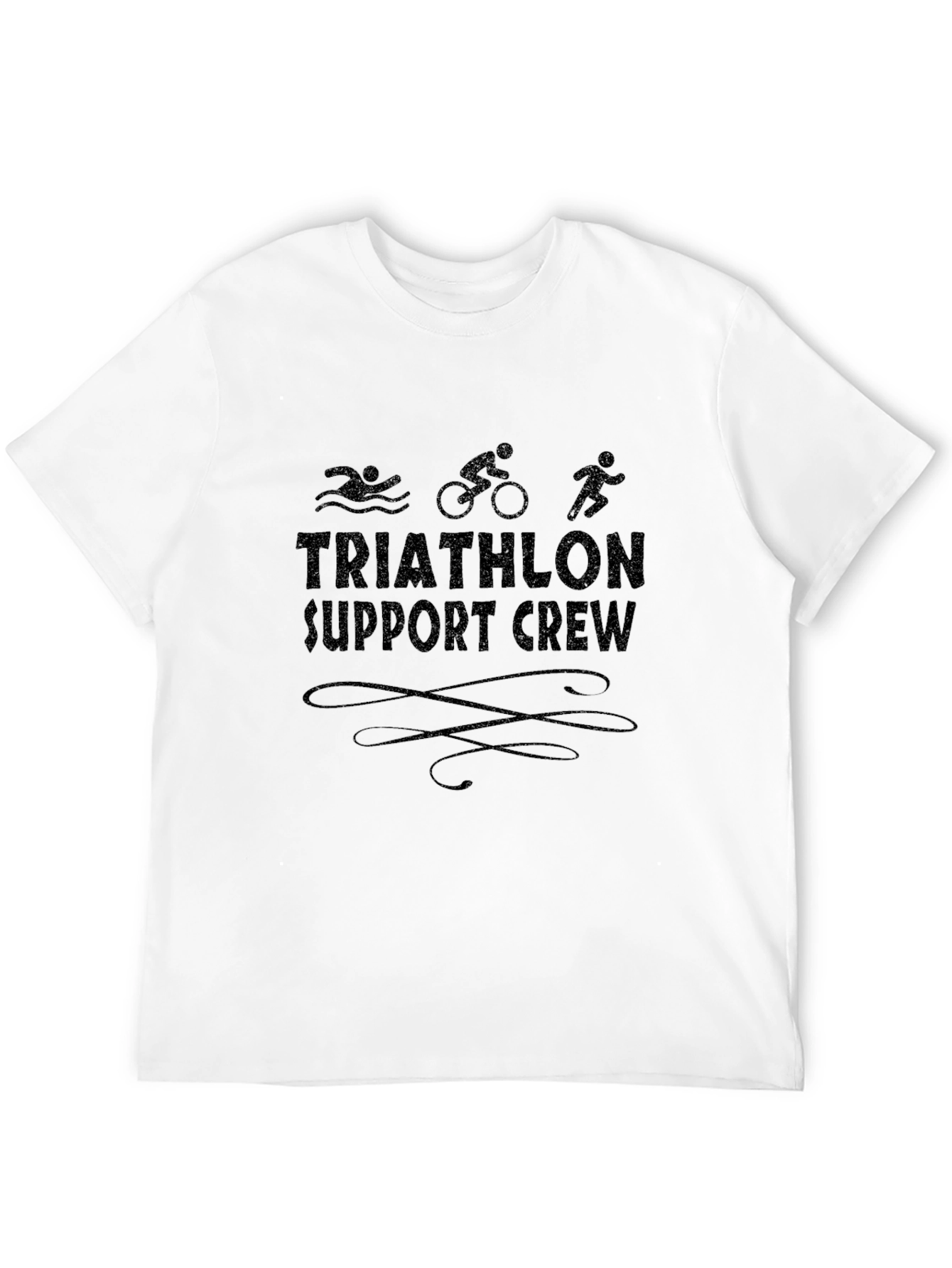 Triathlon Support Crew Black T-Shirt