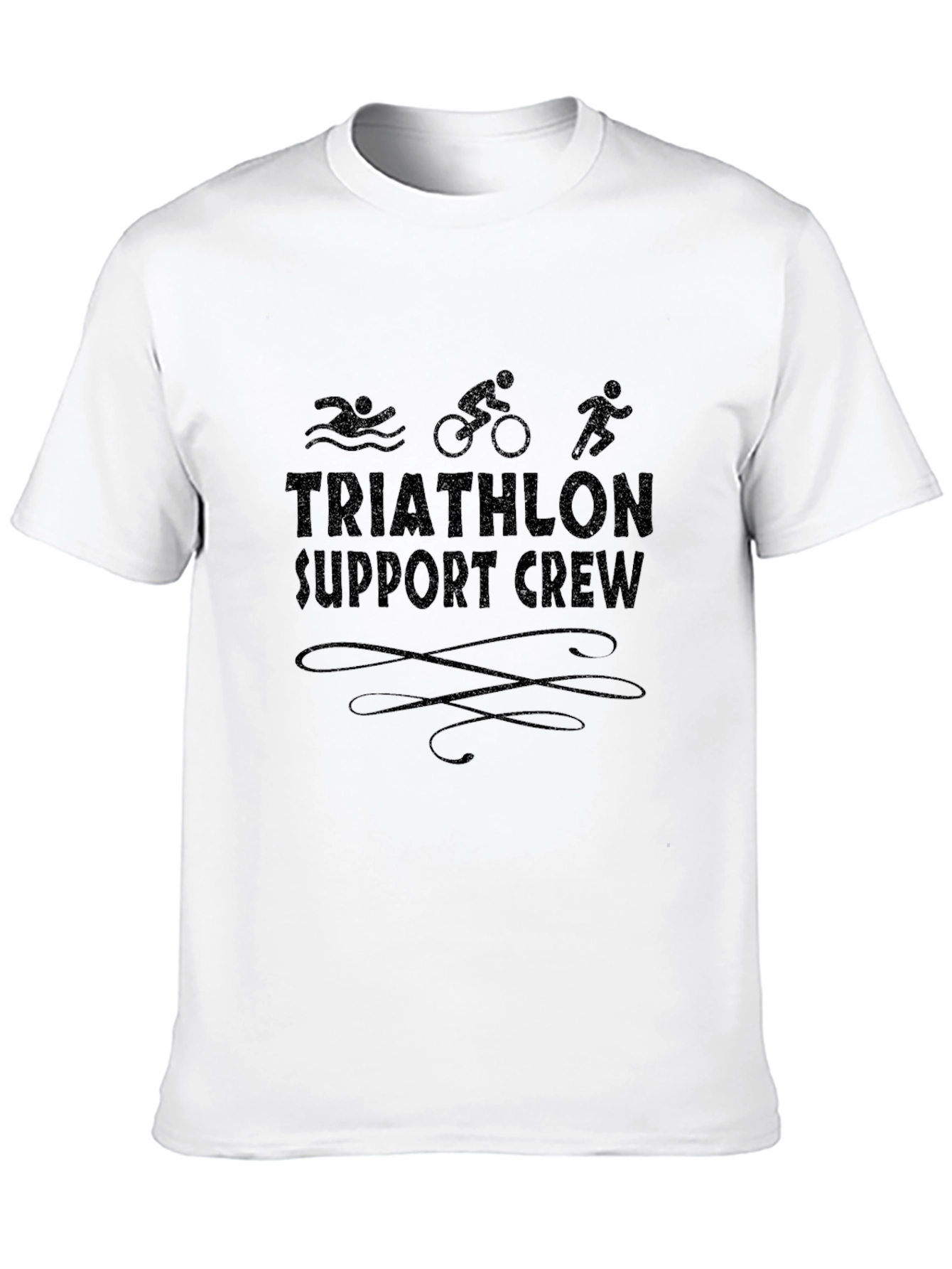 Triathlon Support Crew Black T-Shirt