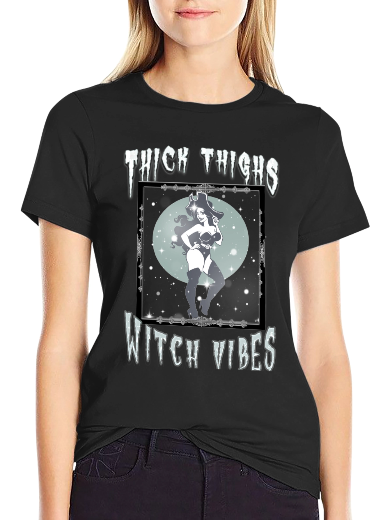 Thick Thighs Witch Vibes Graphic Tee
