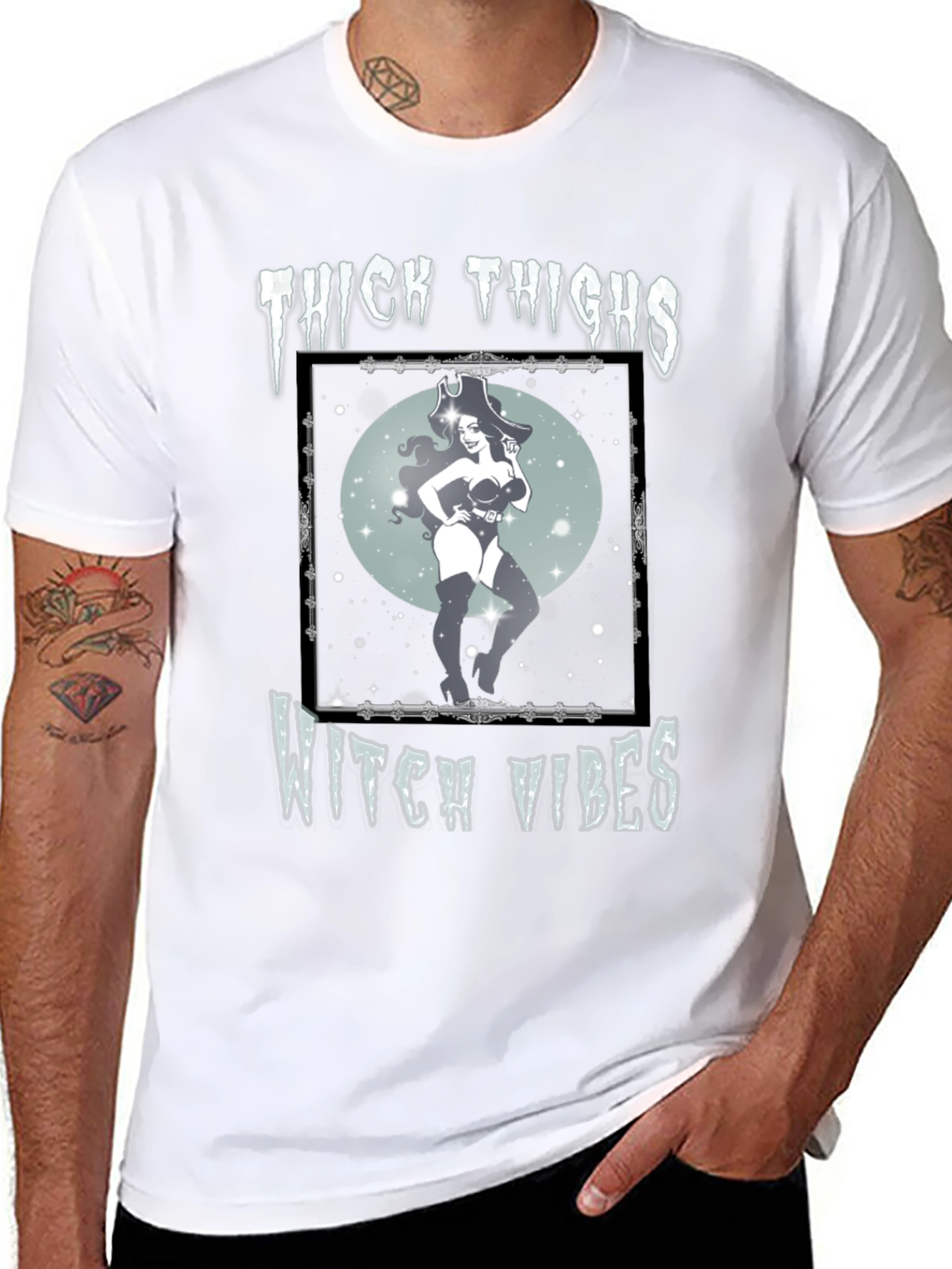 Thick Thighs Witch Vibes Graphic Tee