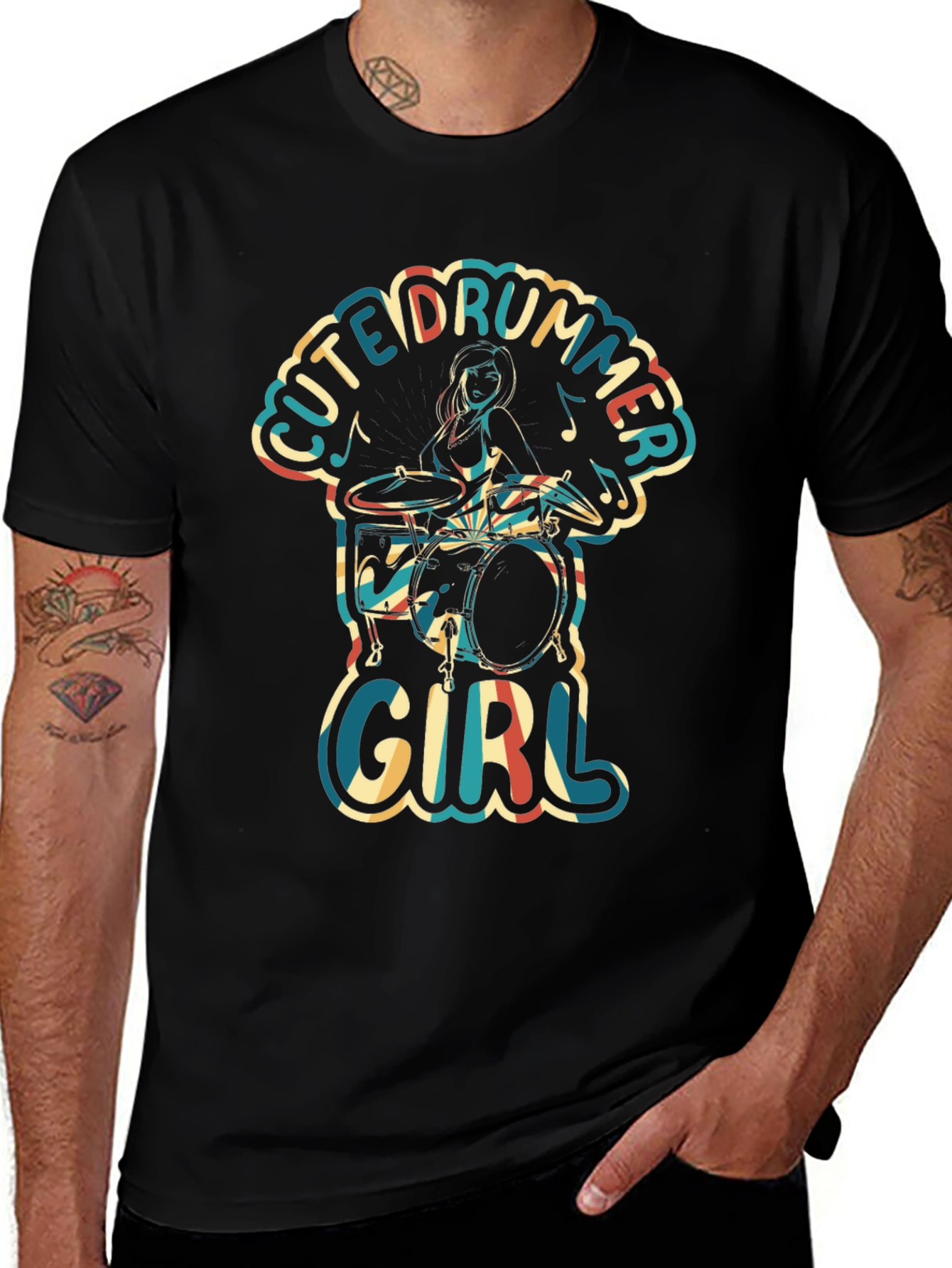 Cute Drummer Girl T-Shirt - Music Lover Tee
