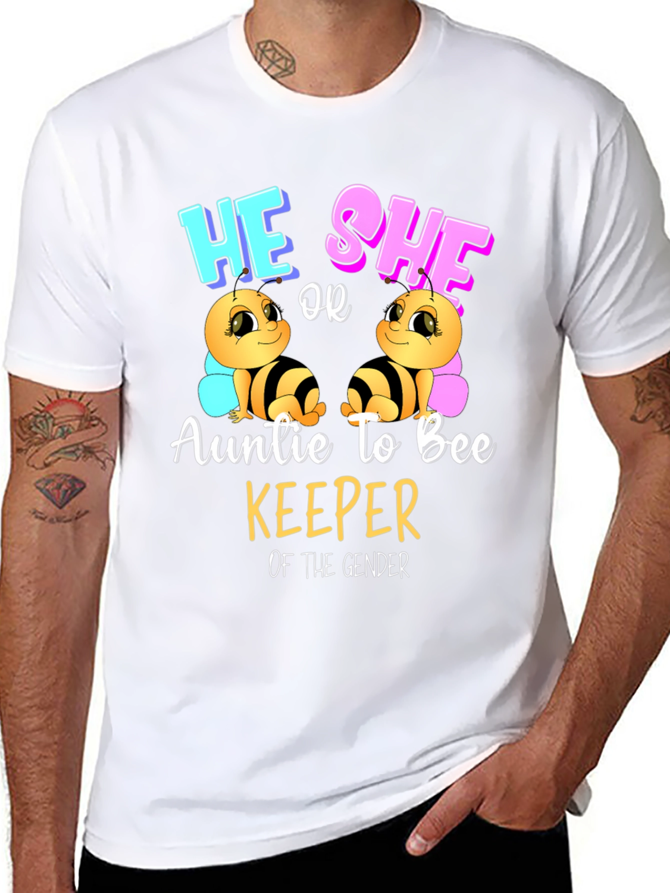 Auntie to Bee Keeper Gender Reveal T-Shirt
