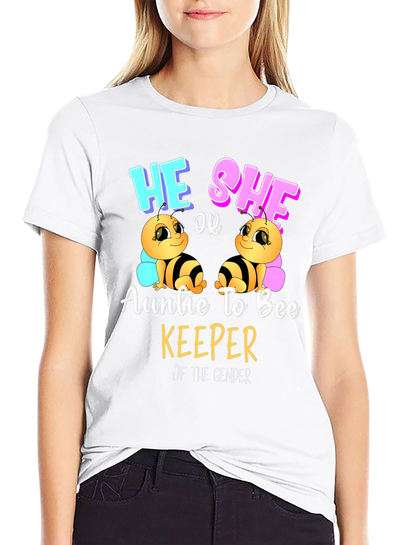 Auntie to Bee Keeper Gender Reveal T-Shirt