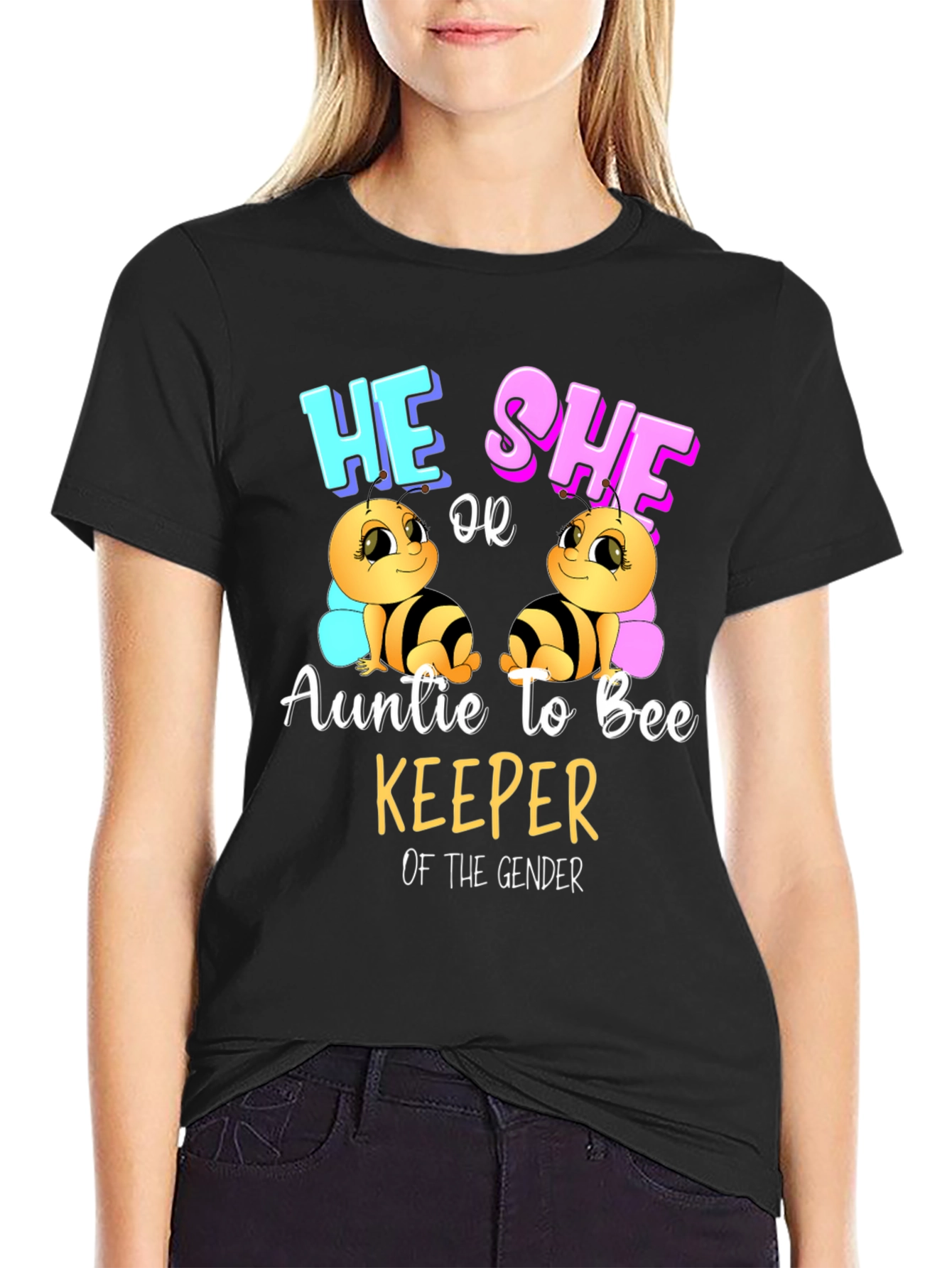 Auntie to Bee Keeper Gender Reveal T-Shirt