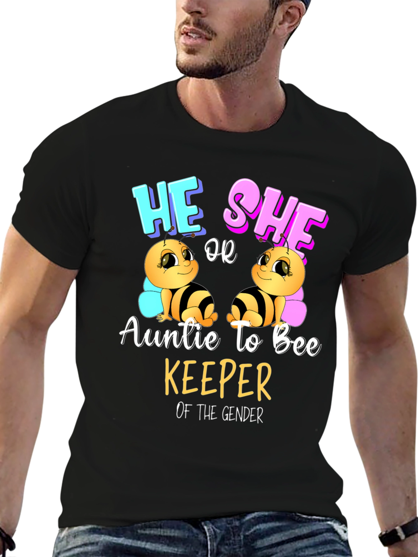 Auntie to Bee Keeper Gender Reveal T-Shirt