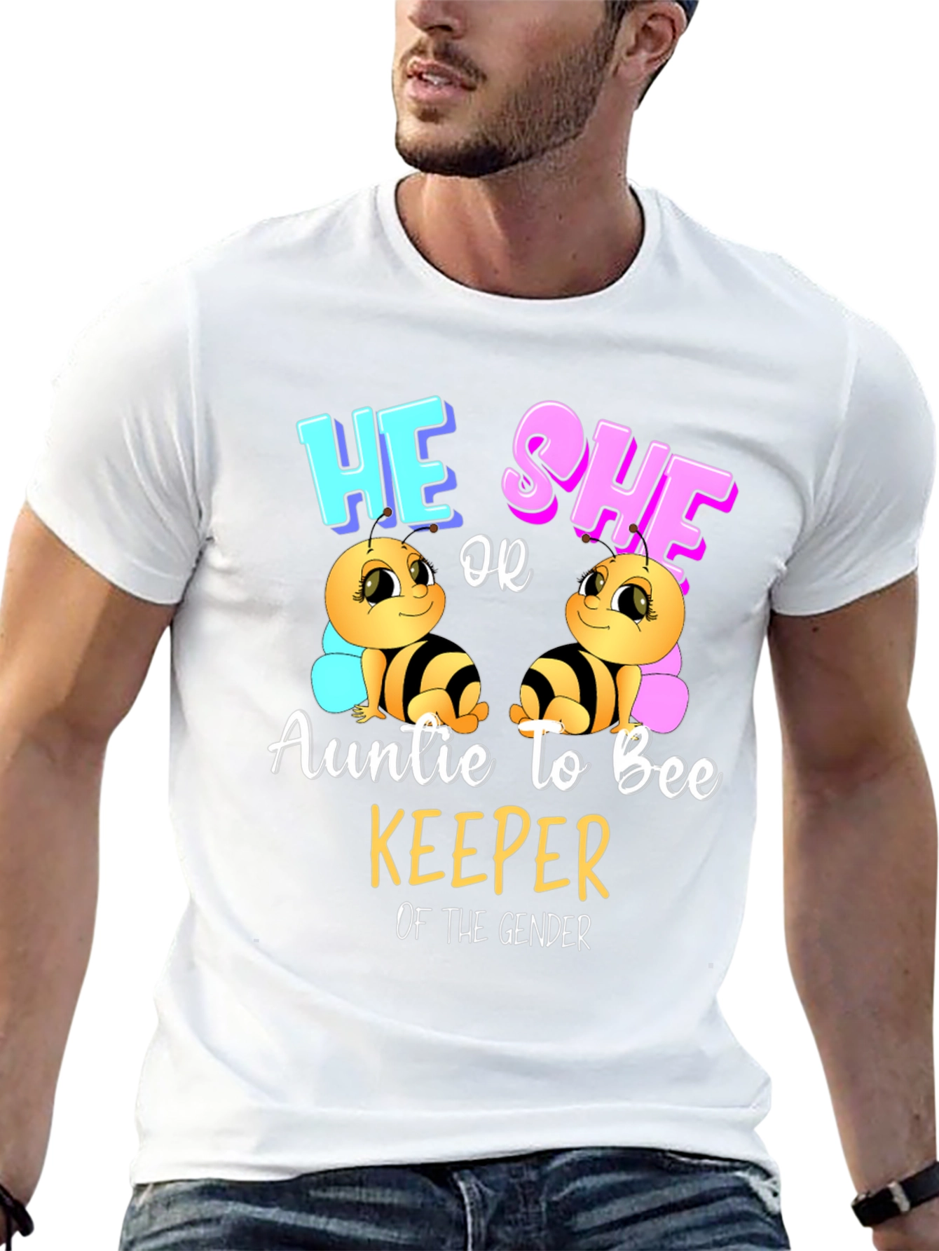 Auntie to Bee Keeper Gender Reveal T-Shirt