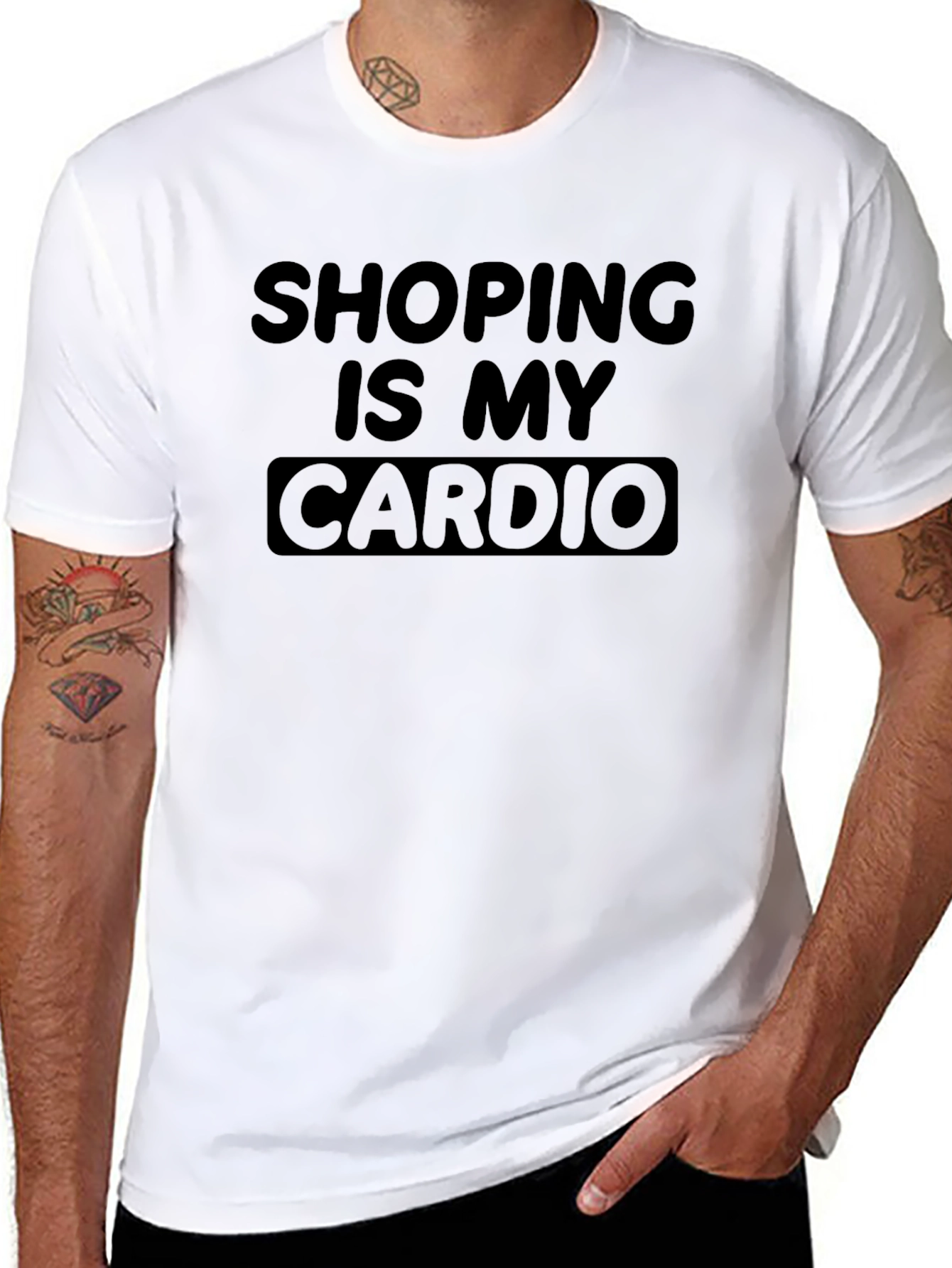 Shopping Is My Cardio Black T-Shirt