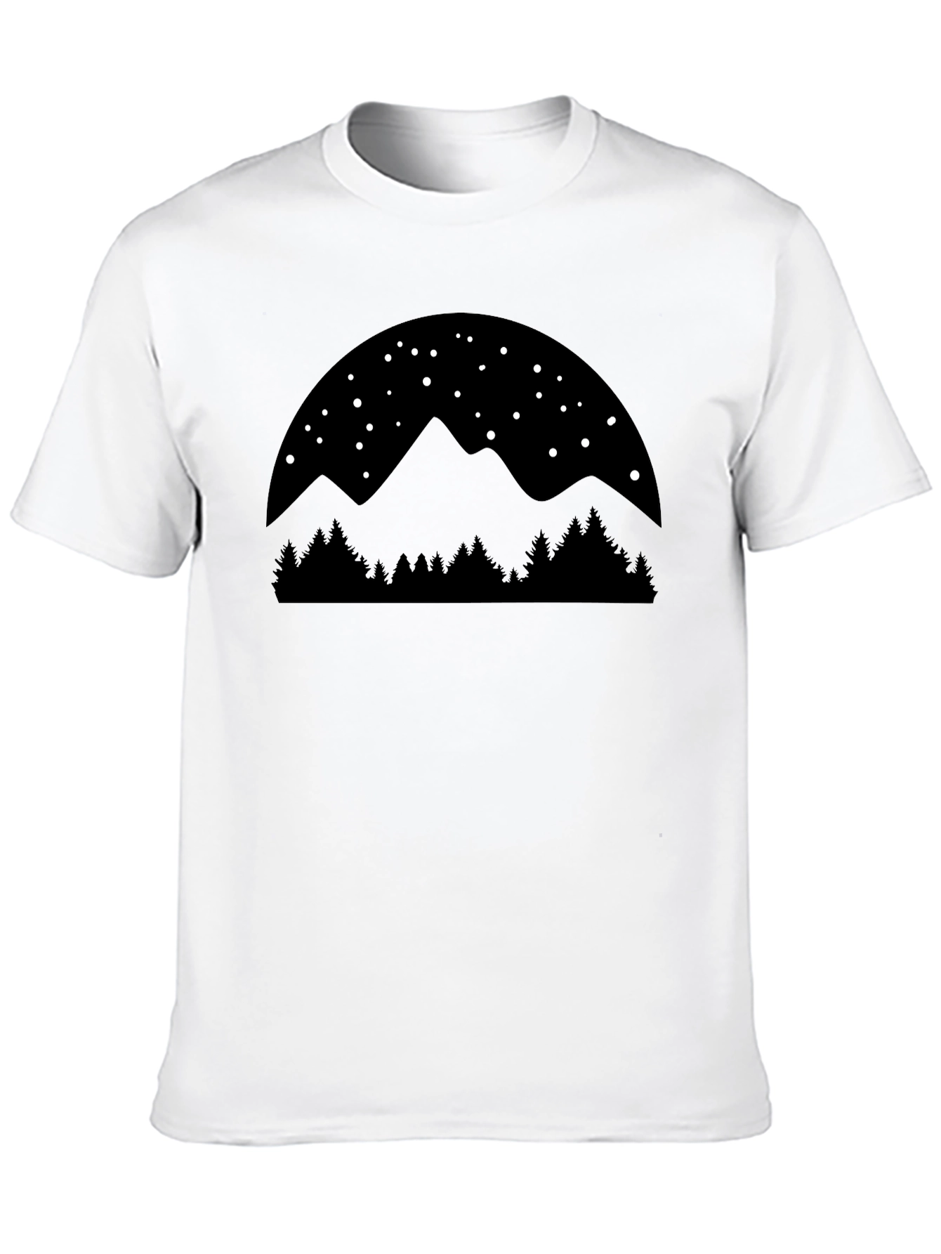 Mountain Scene Graphic Tee - Black Cotton