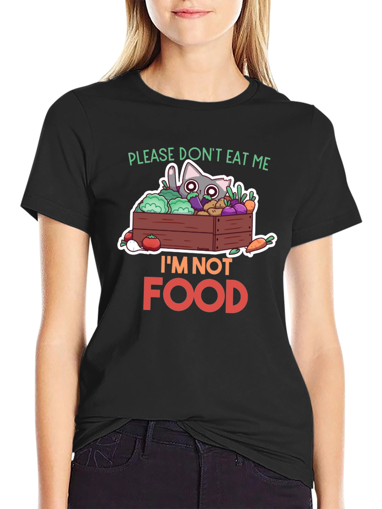 Dont Eat Me Cat T-Shirt - Vegan Funny Tee