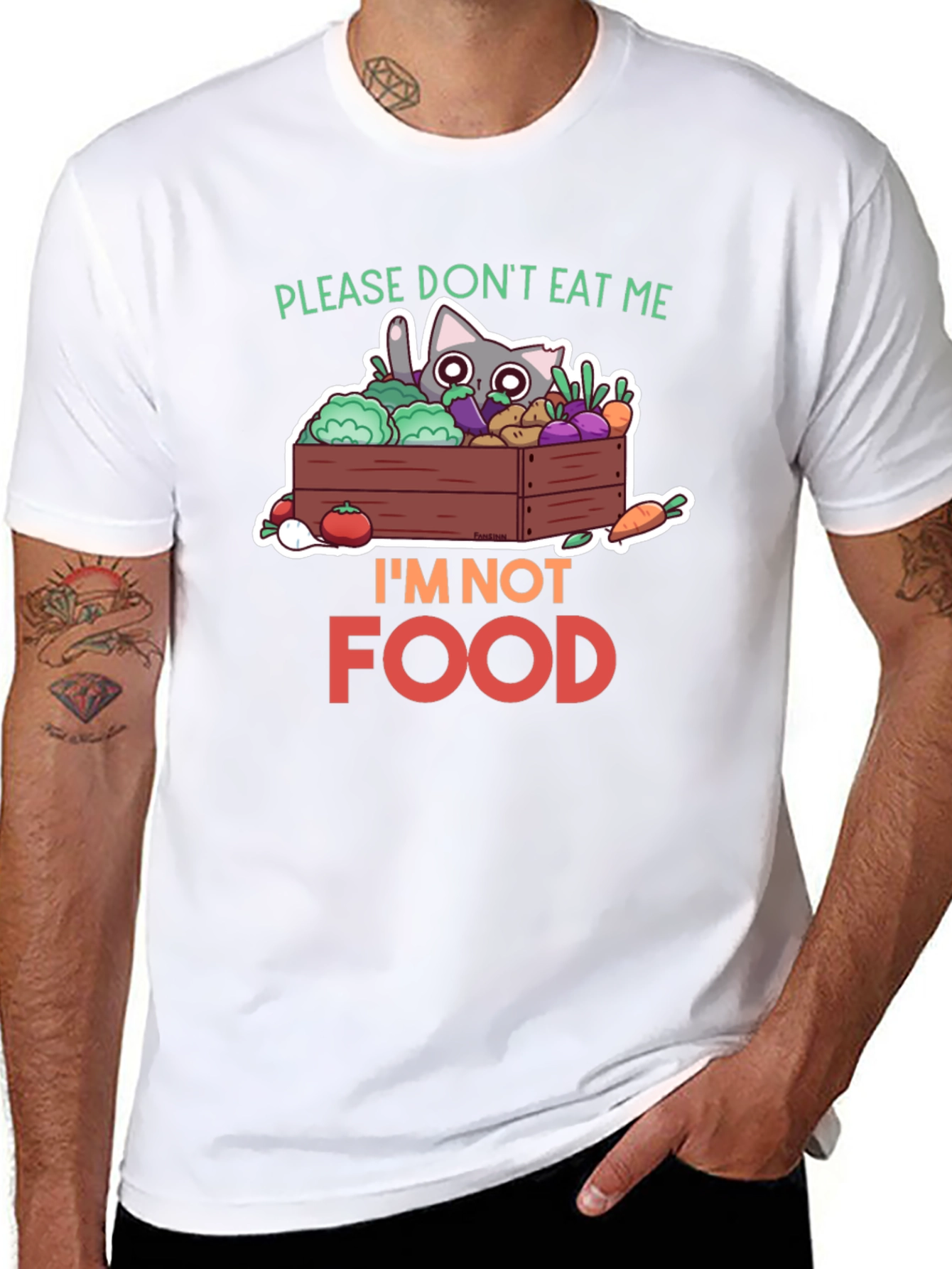 Dont Eat Me Cat T-Shirt - Vegan Funny Tee
