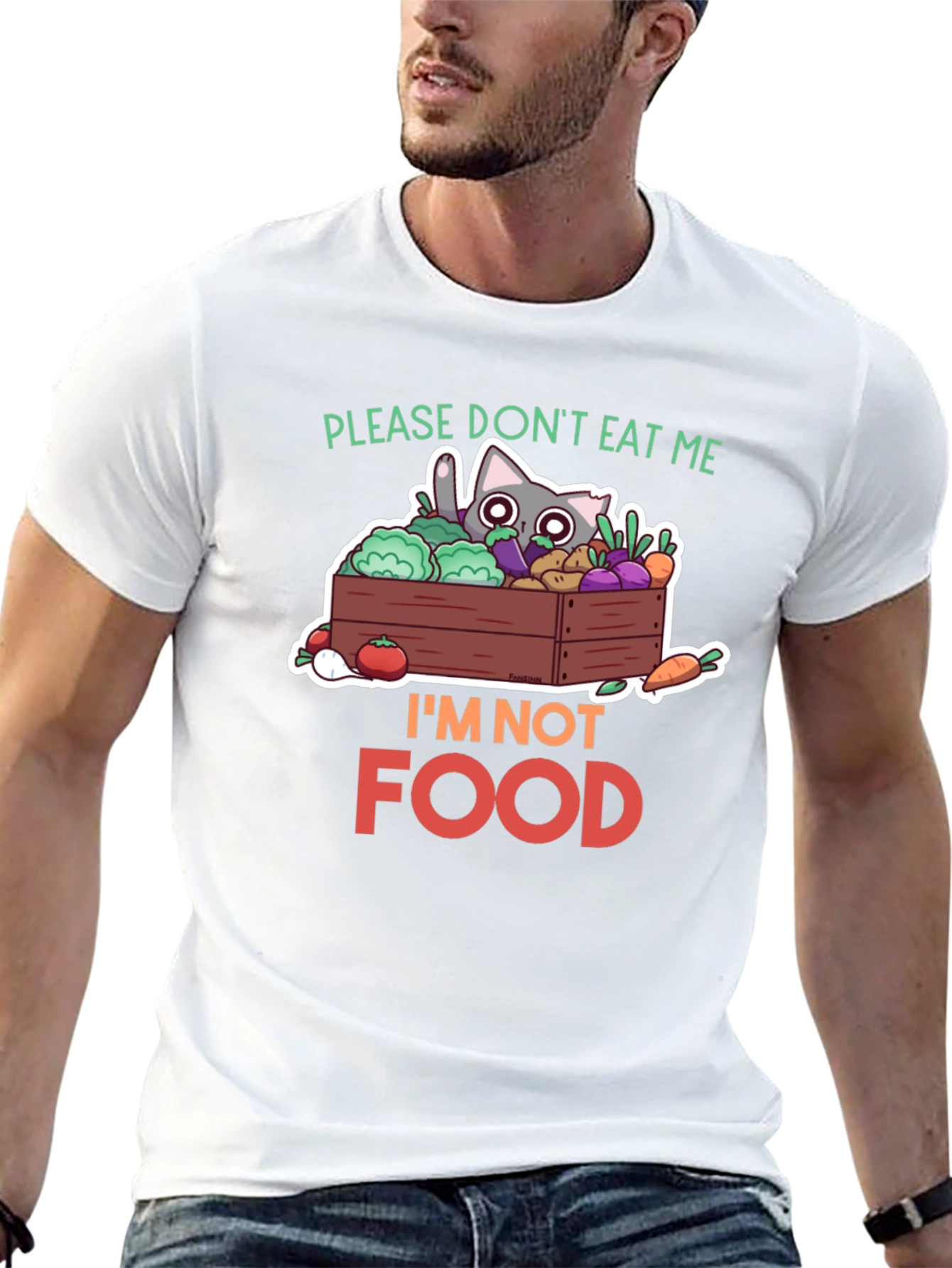 Dont Eat Me Cat T-Shirt - Vegan Funny Tee