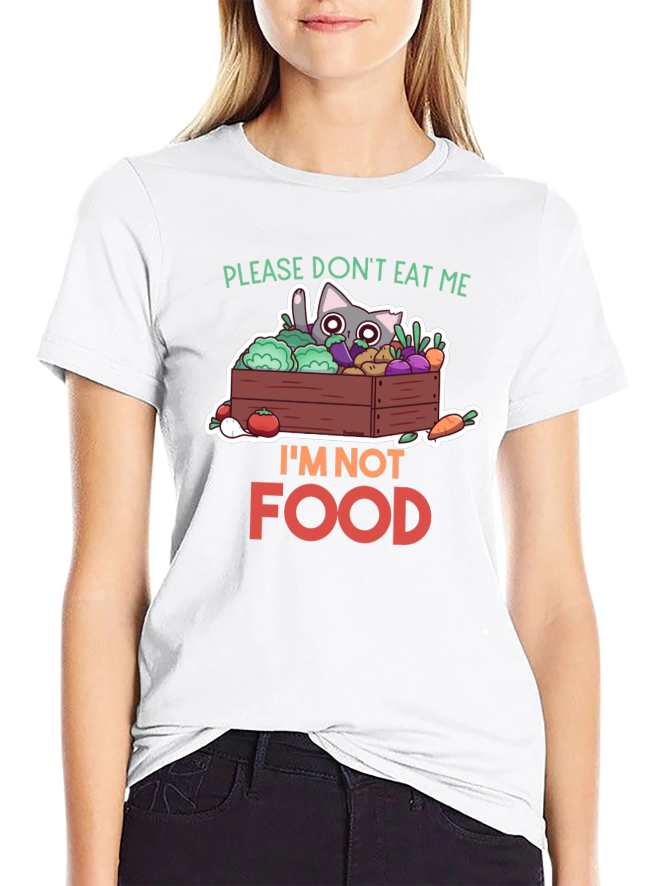 Dont Eat Me Cat T-Shirt - Vegan Funny Tee