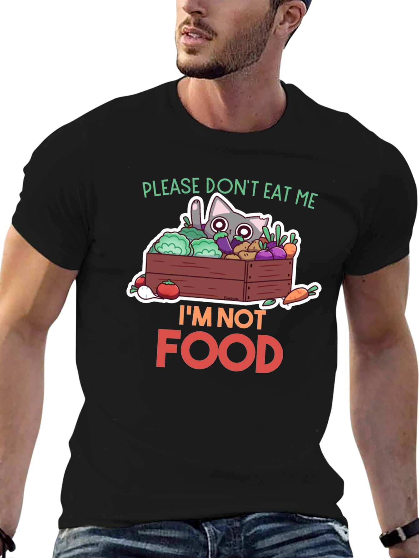 Dont Eat Me Cat T-Shirt - Vegan Funny Tee