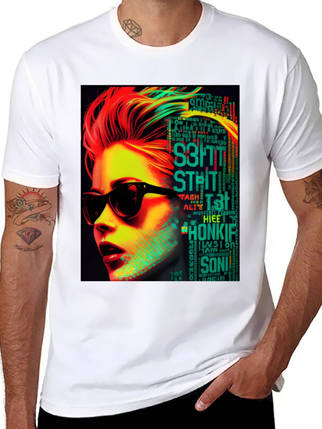 Retro Pop Art T-Shirt - Woman with Sunglasses