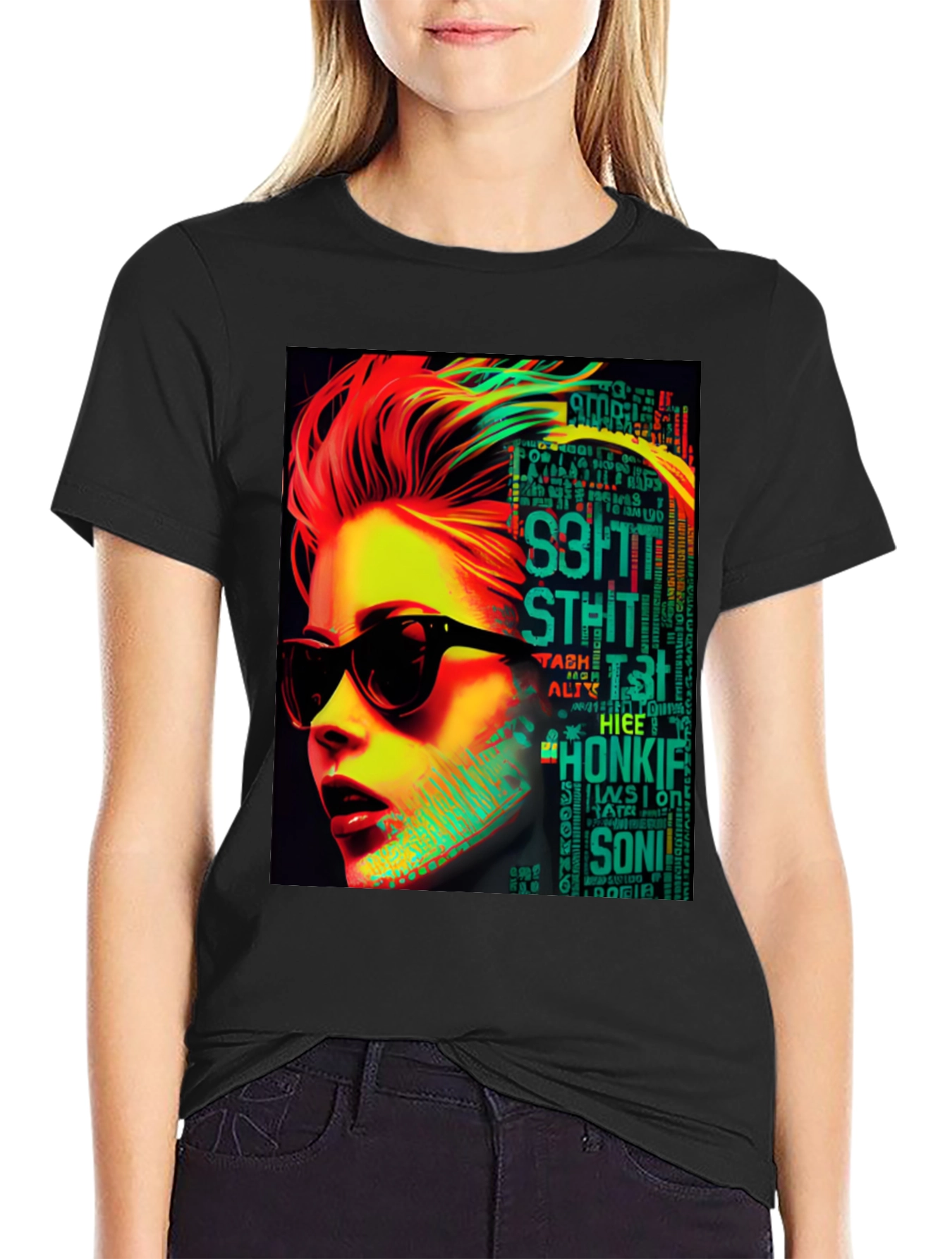 Retro Pop Art T-Shirt - Woman with Sunglasses