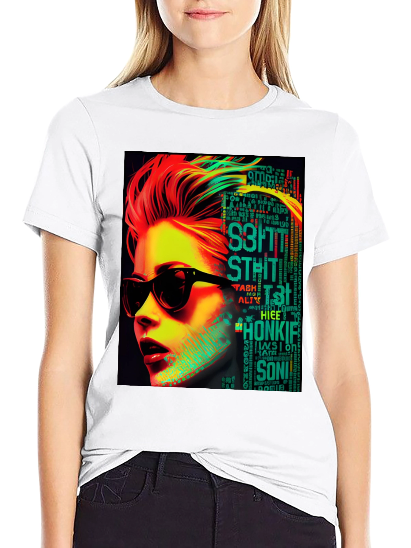 Retro Pop Art T-Shirt - Woman with Sunglasses