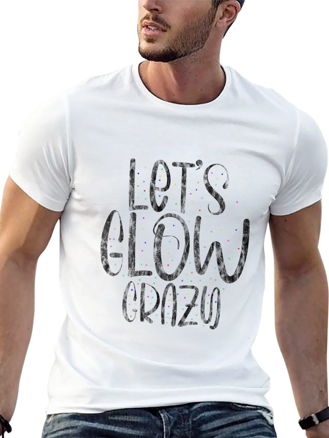 Lets Glow Crazy Black Graphic Tee