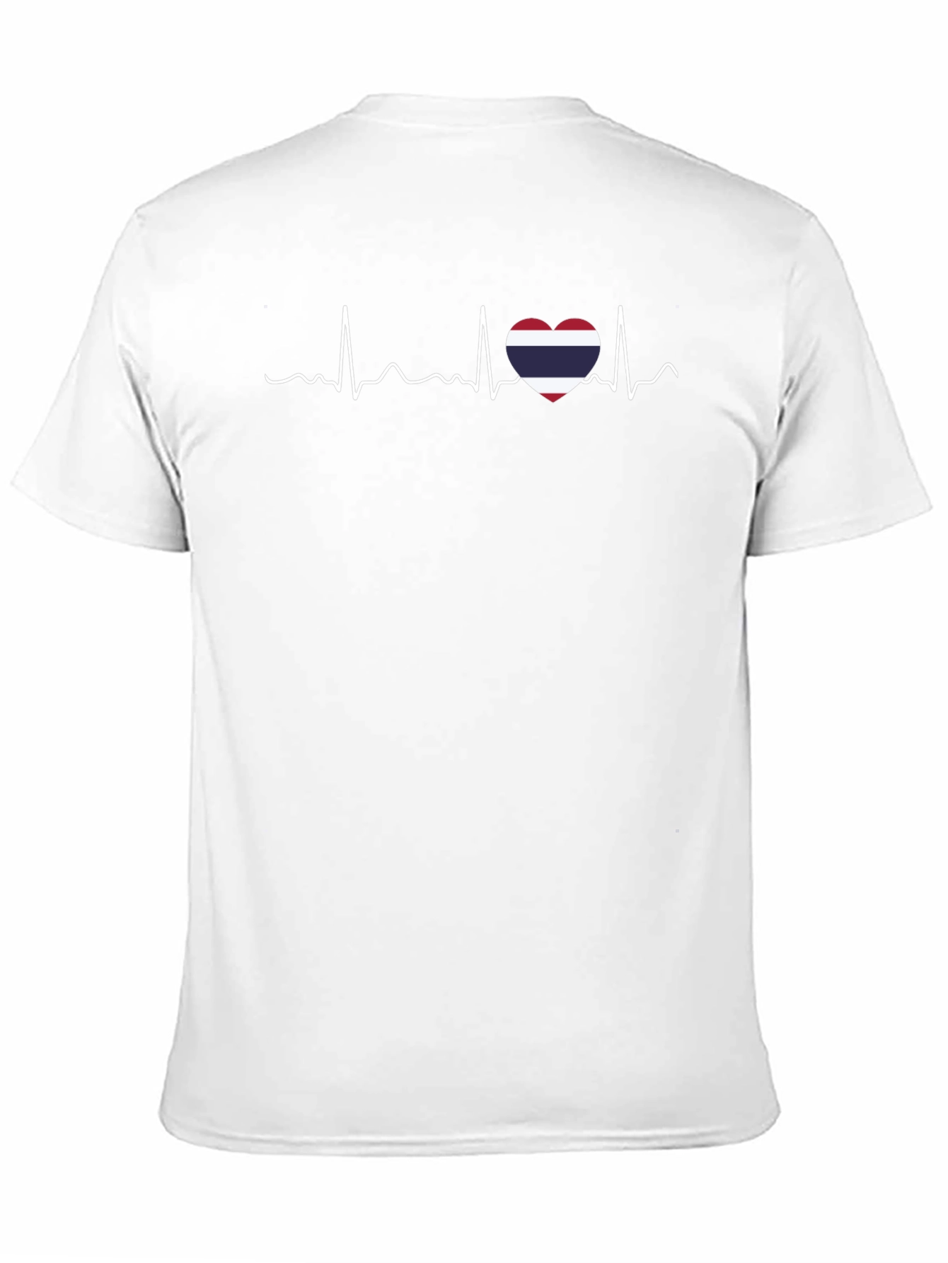 Thailand Flag Heartbeat T-Shirt - Black