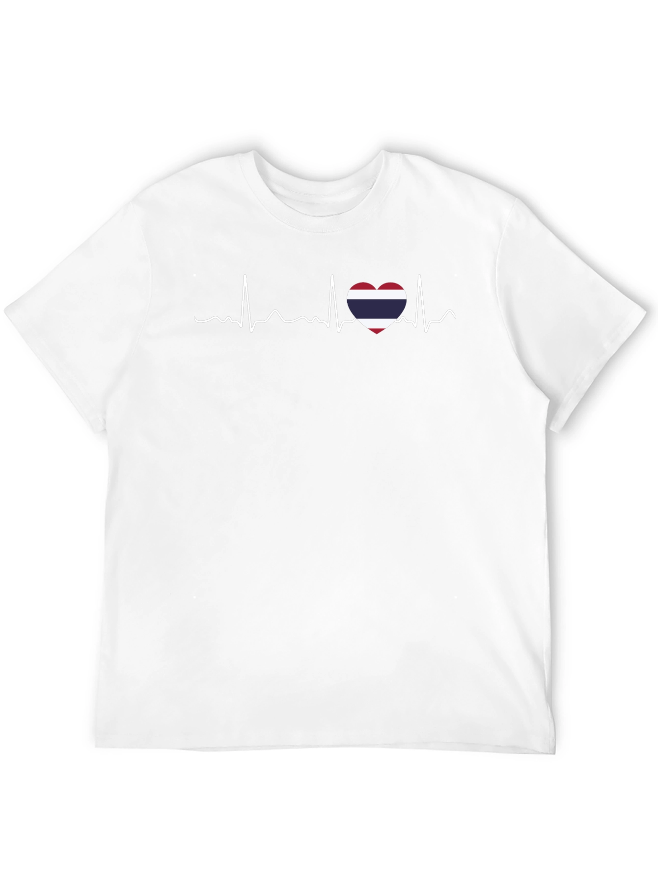 Thailand Flag Heartbeat T-Shirt - Black
