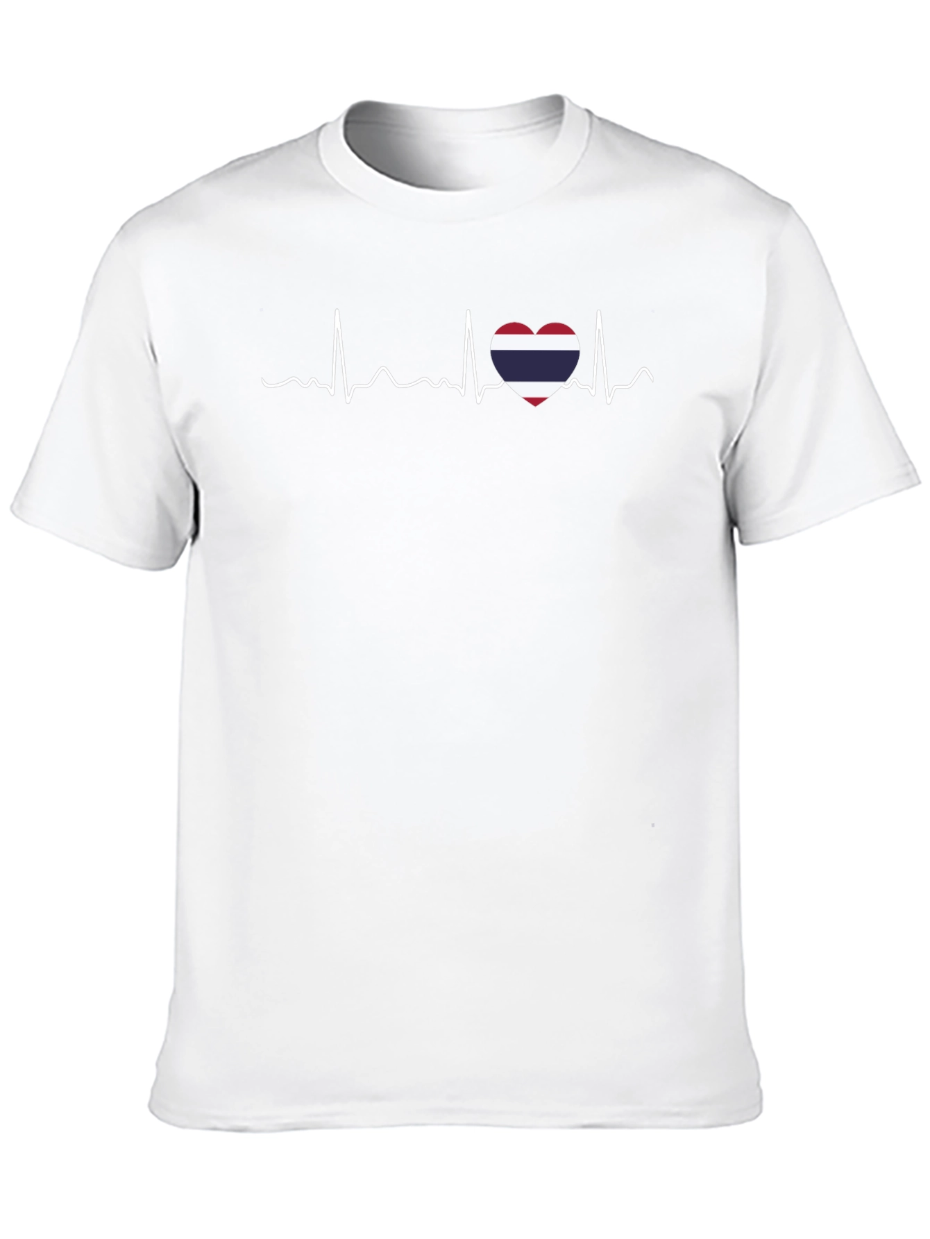 Thailand Flag Heartbeat T-Shirt - Black