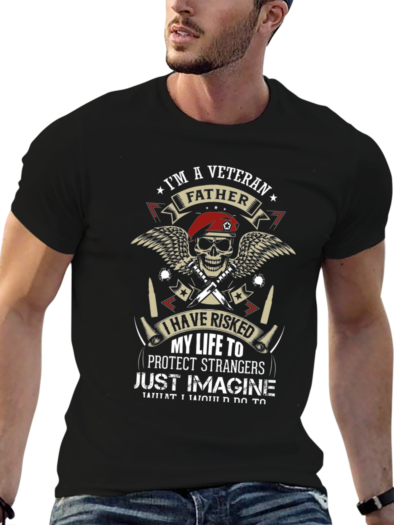 Veteran Father Graphic T-Shirt - Military Pride